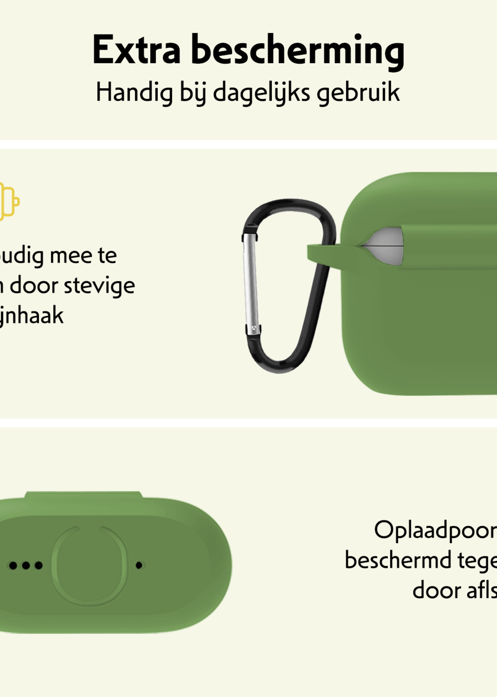 LUQ LUQ Siliconen Hoesje Voor Apple AirPods 4 - Donkergroen