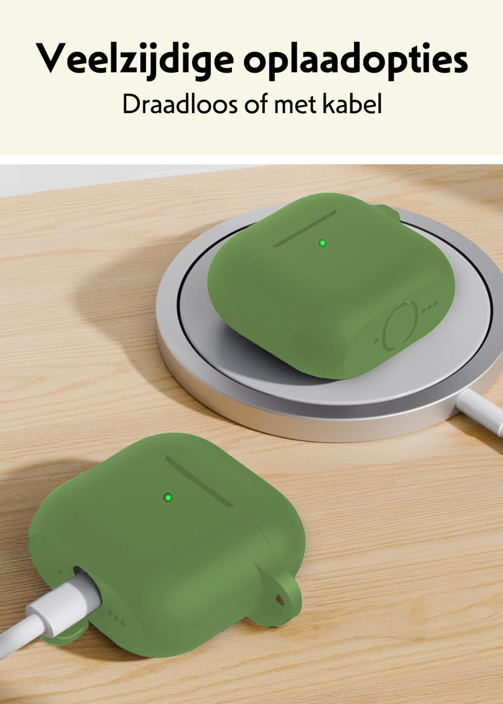 LUQ LUQ Siliconen Hoesje Voor Apple AirPods 4 - Donkergroen