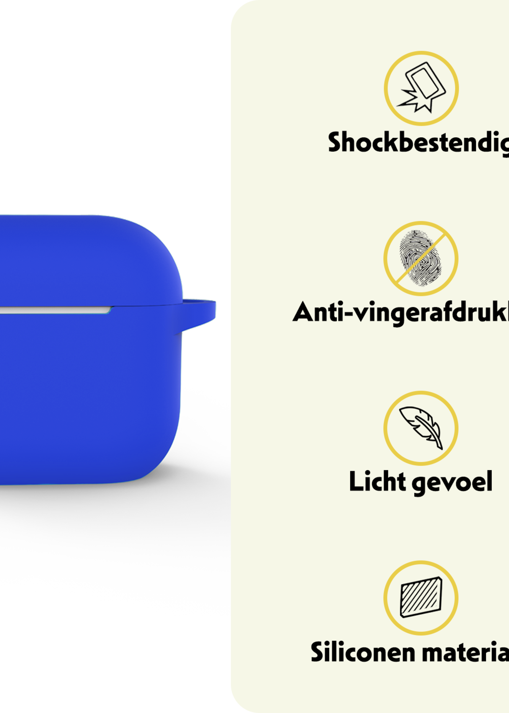 LUQ LUQ Siliconen Hoesje Voor Apple AirPods 4 - Blauw