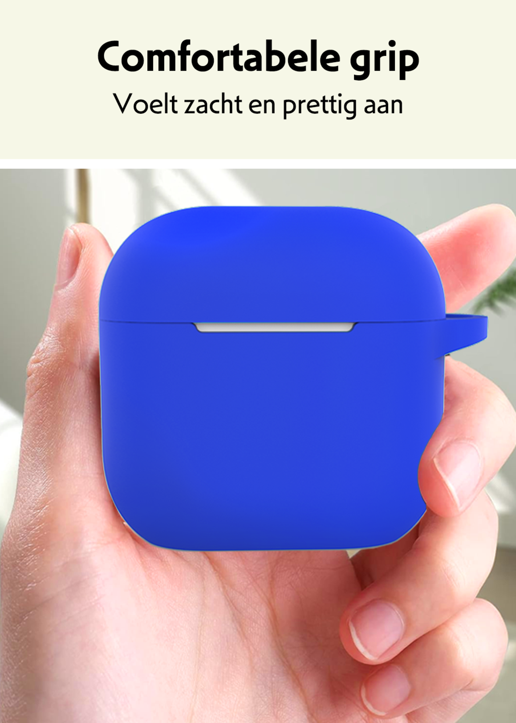 LUQ LUQ Siliconen Hoesje Voor Apple AirPods 4 - Blauw