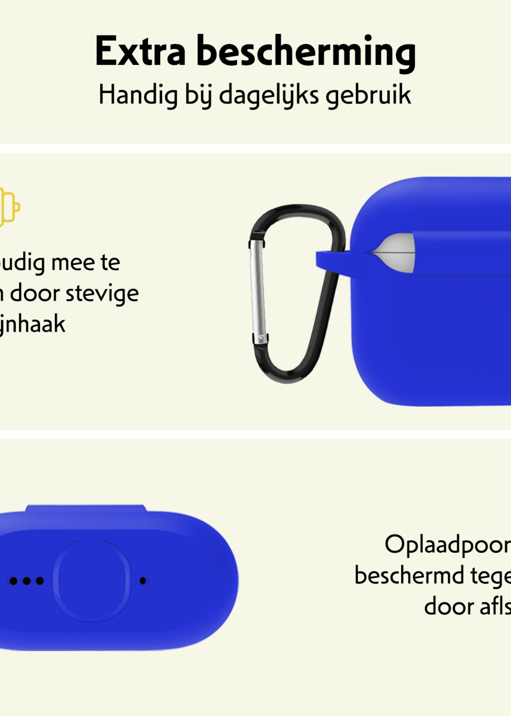 LUQ LUQ Siliconen Hoesje Voor Apple AirPods 4 - Blauw