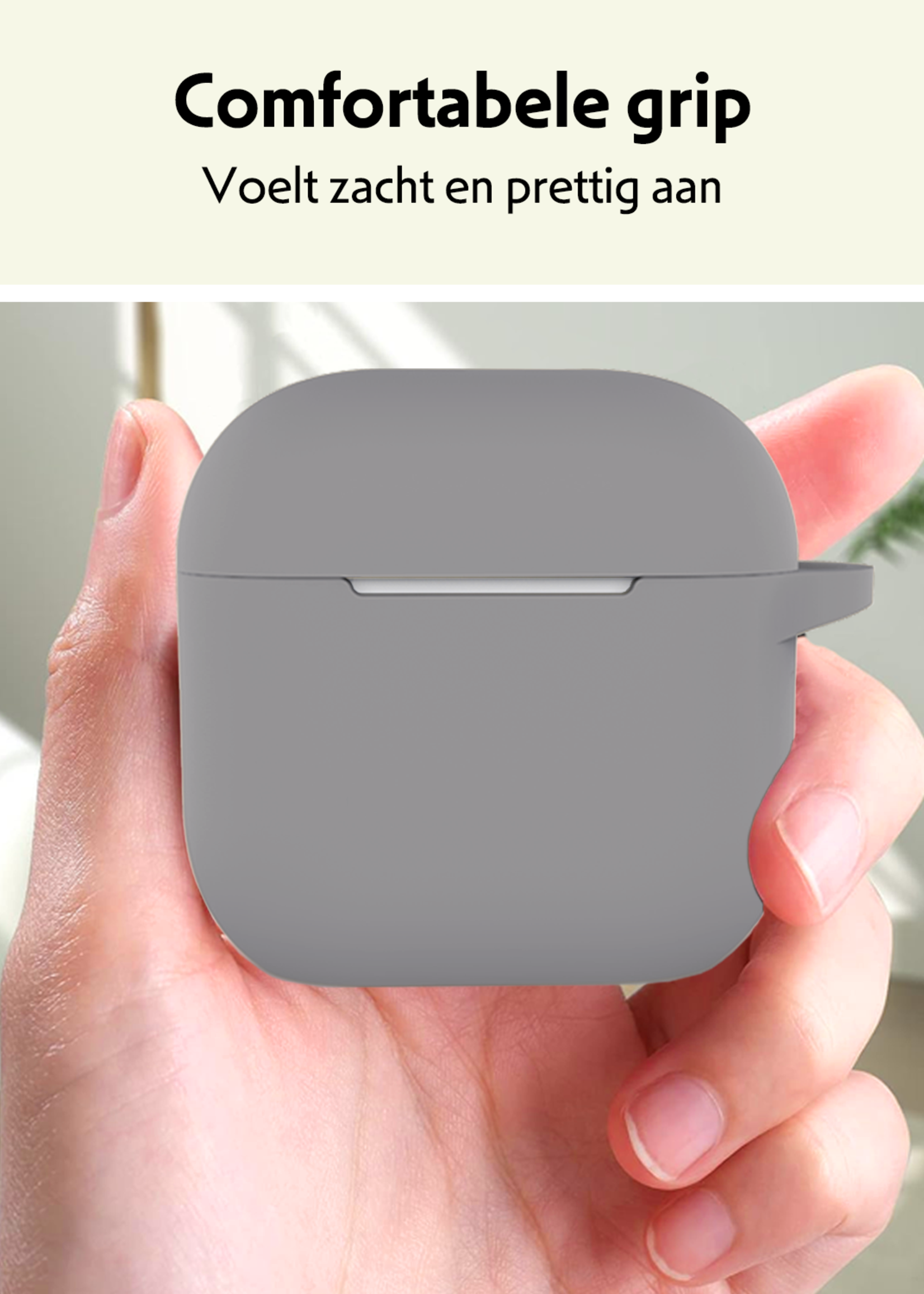 LUQ LUQ Siliconen Hoesje Voor Apple AirPods 4 - Grijs
