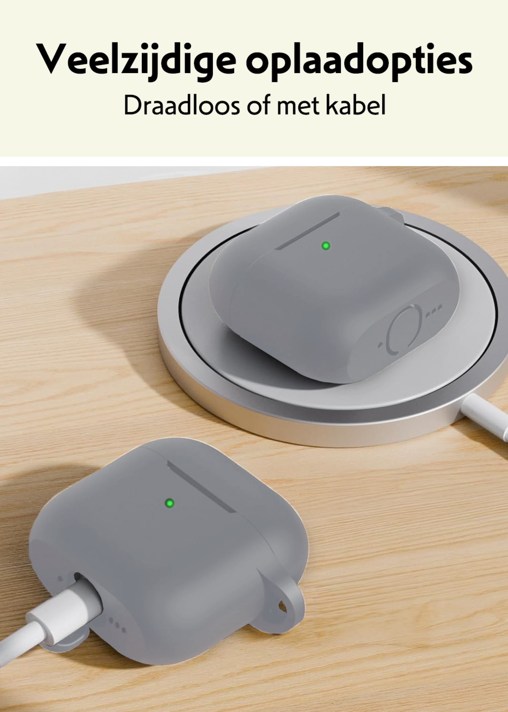 LUQ LUQ Siliconen Hoesje Voor Apple AirPods 4 - Grijs