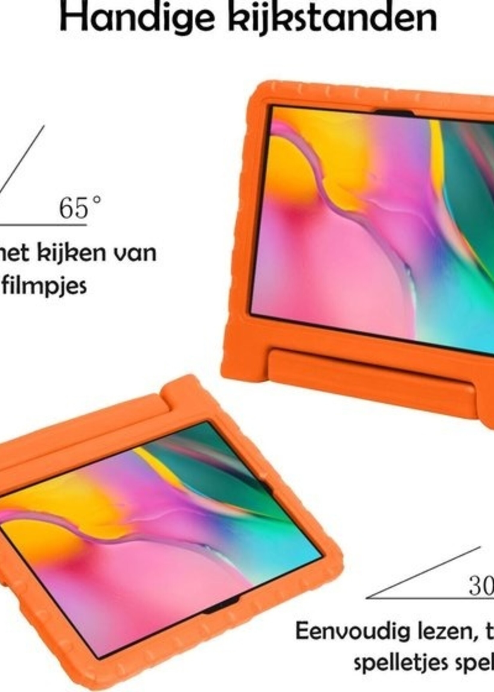 LUQ LUQ Samsung Galaxy Tab A 8.0 2019 (SM-T290 / SM-T295) Kinderhoes Met Screenprotector - Oranje