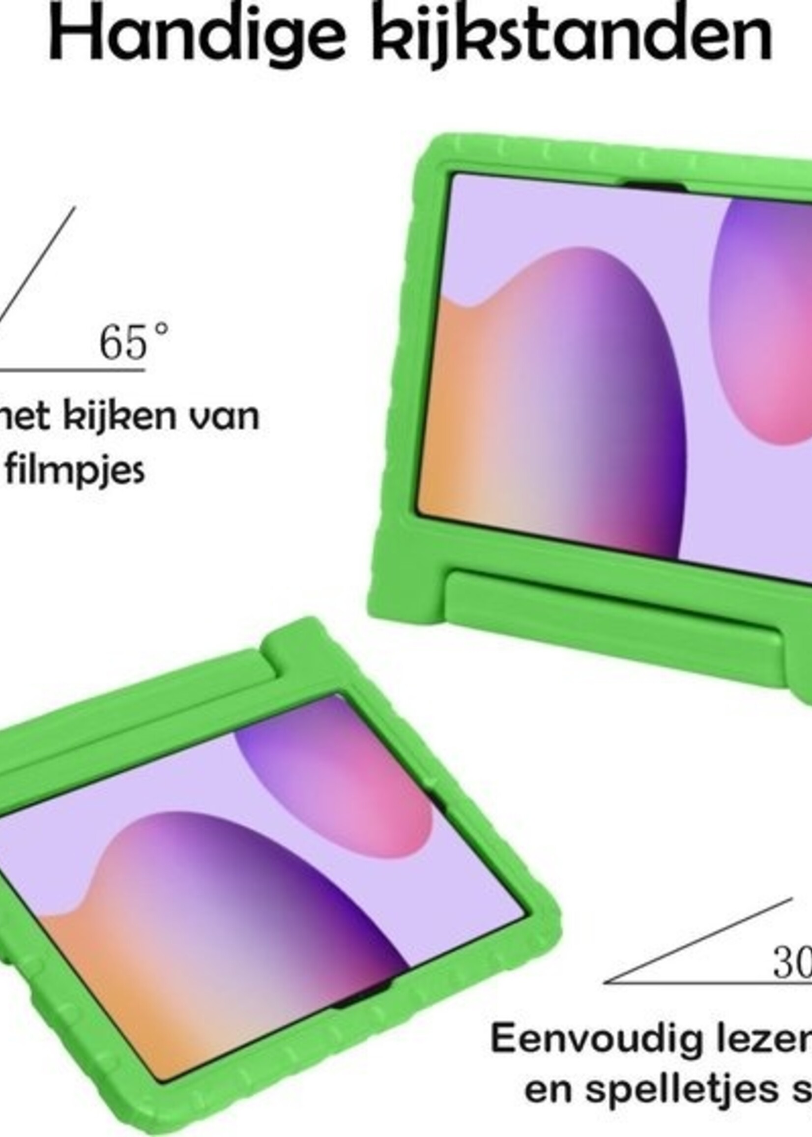 LUQ LUQ Samsung Galaxy Tab S6 Lite Kinderhoes Met Screenprotector - Groen
