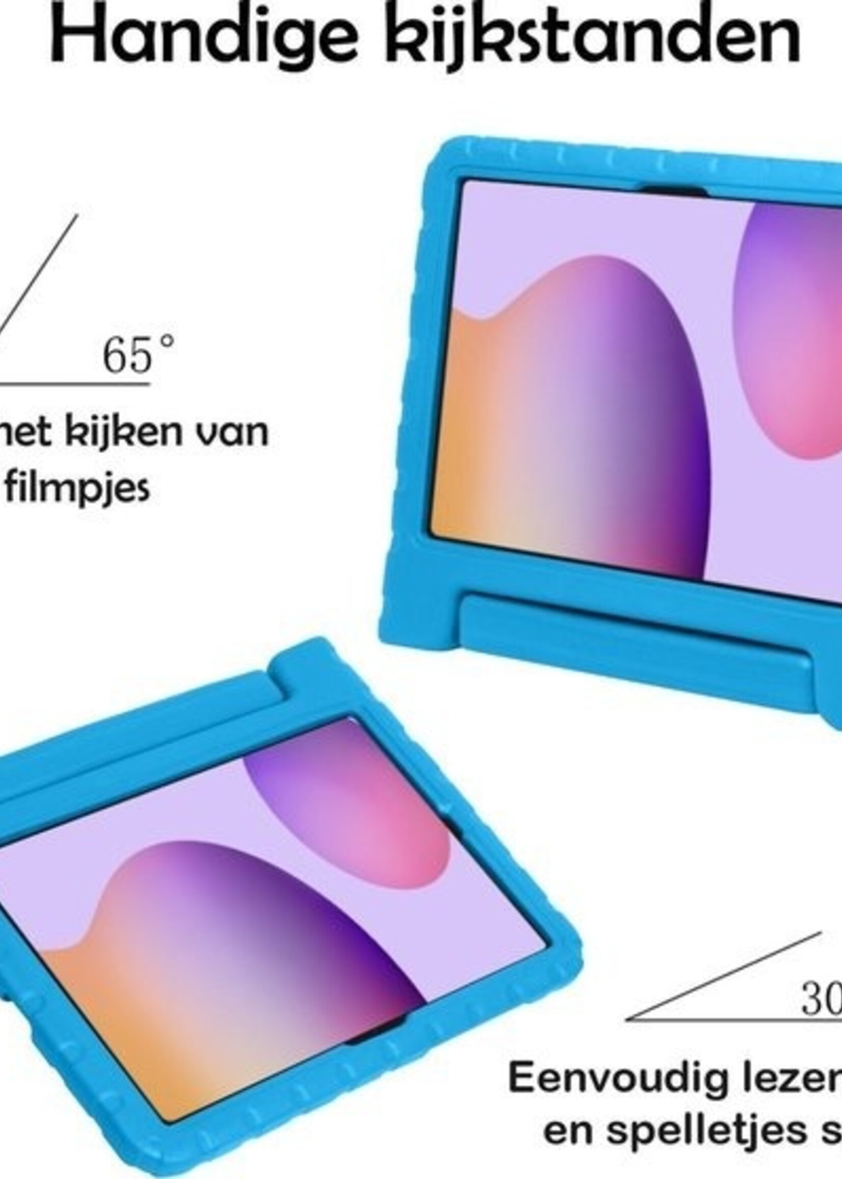 LUQ LUQ Samsung Galaxy Tab S6 Lite Kinderhoes Met Screenprotector - Blauw