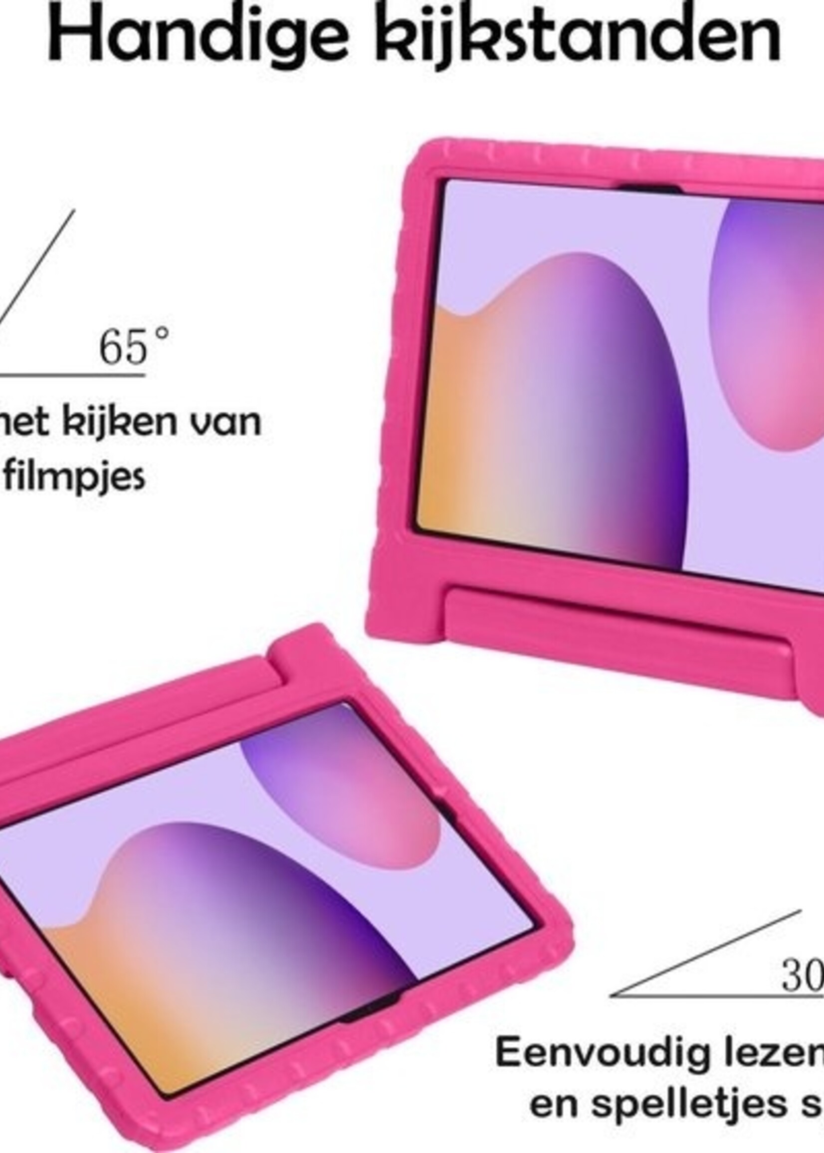 LUQ LUQ Samsung Galaxy Tab S6 Lite Kinderhoes Met Screenprotector - Roze