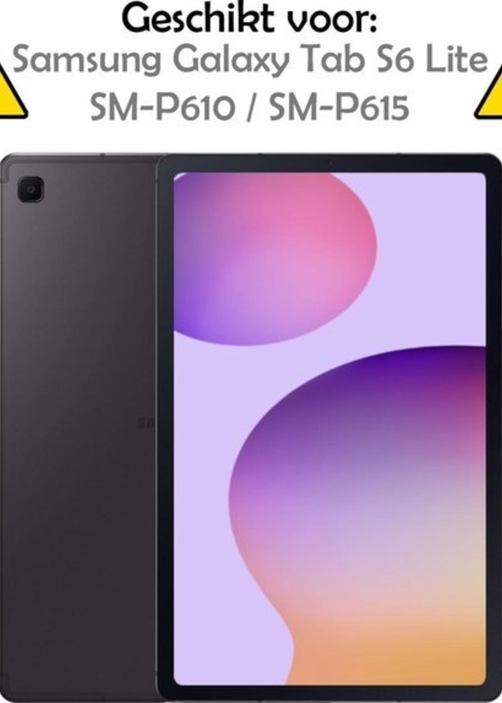 LUQ LUQ Samsung Galaxy Tab S6 Lite Kinderhoes Met Screenprotector - Zwart