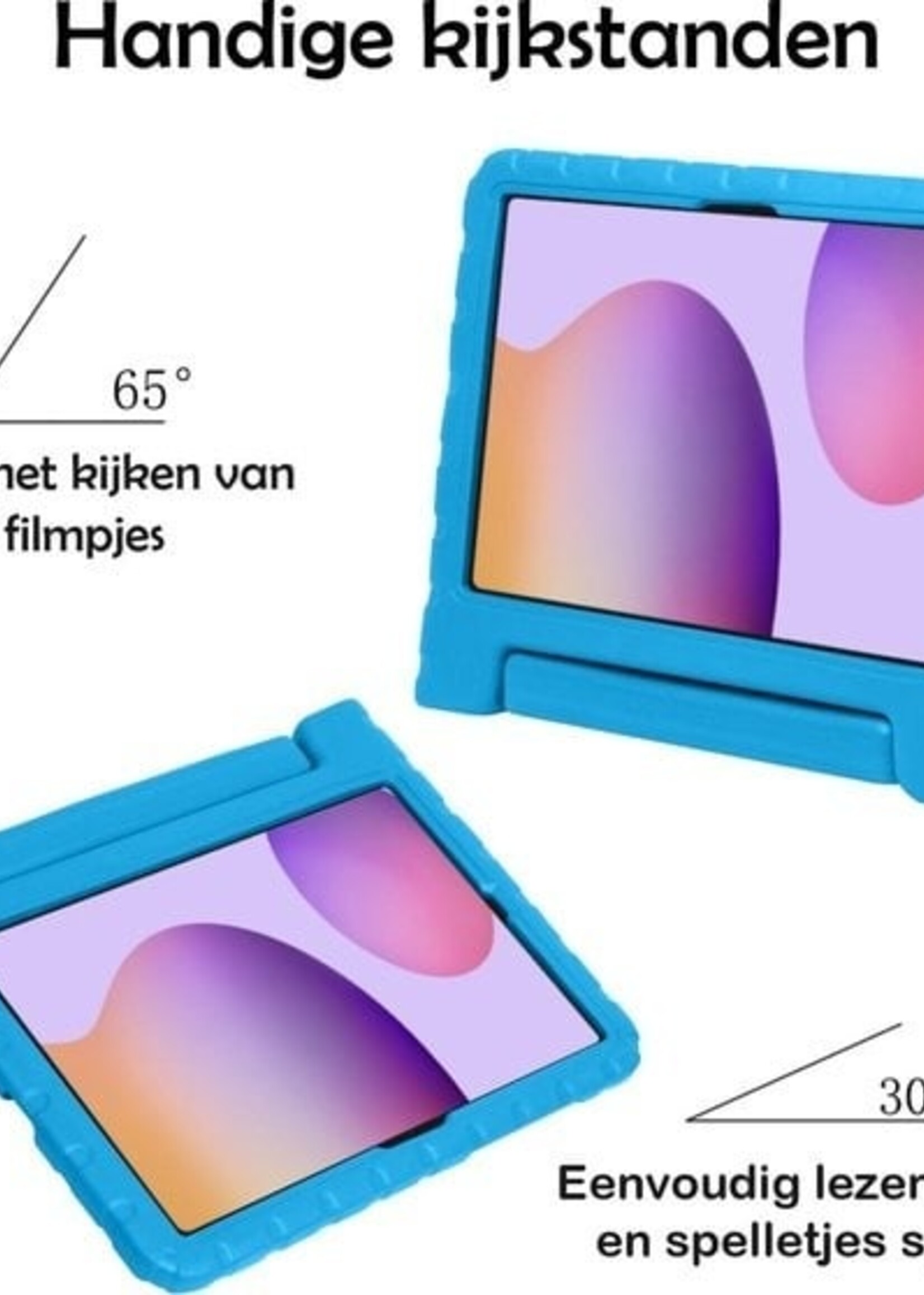 LUQ LUQ Samsung Galaxy Tab S6 Lite Kinderhoes Met 2x Screenprotector - Blauw