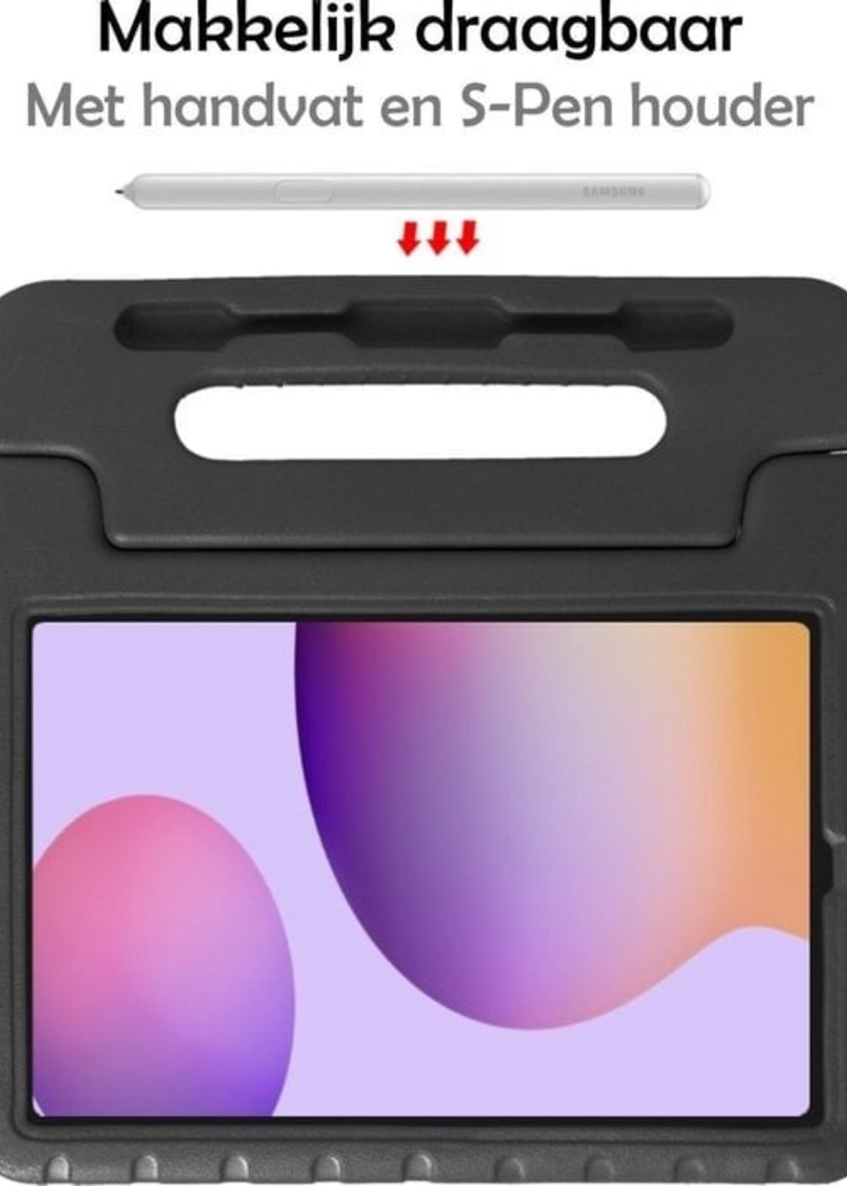 LUQ LUQ Samsung Galaxy Tab S6 Lite Kinderhoes Met 2x Screenprotector - Zwart