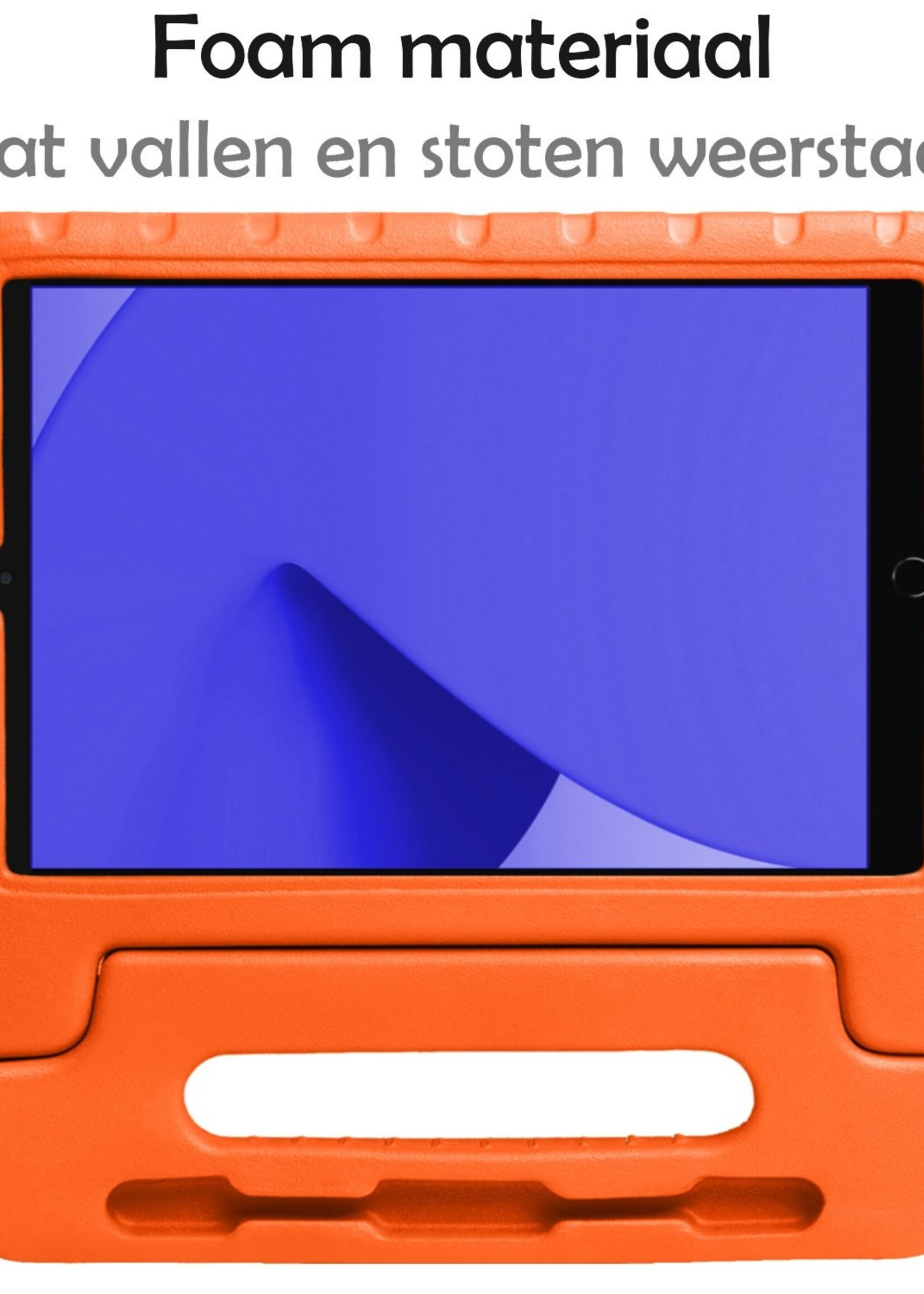 LUQ LUQ iPad 10.2 2019/2020 Kinderhoes Met Screenprotector - Oranje