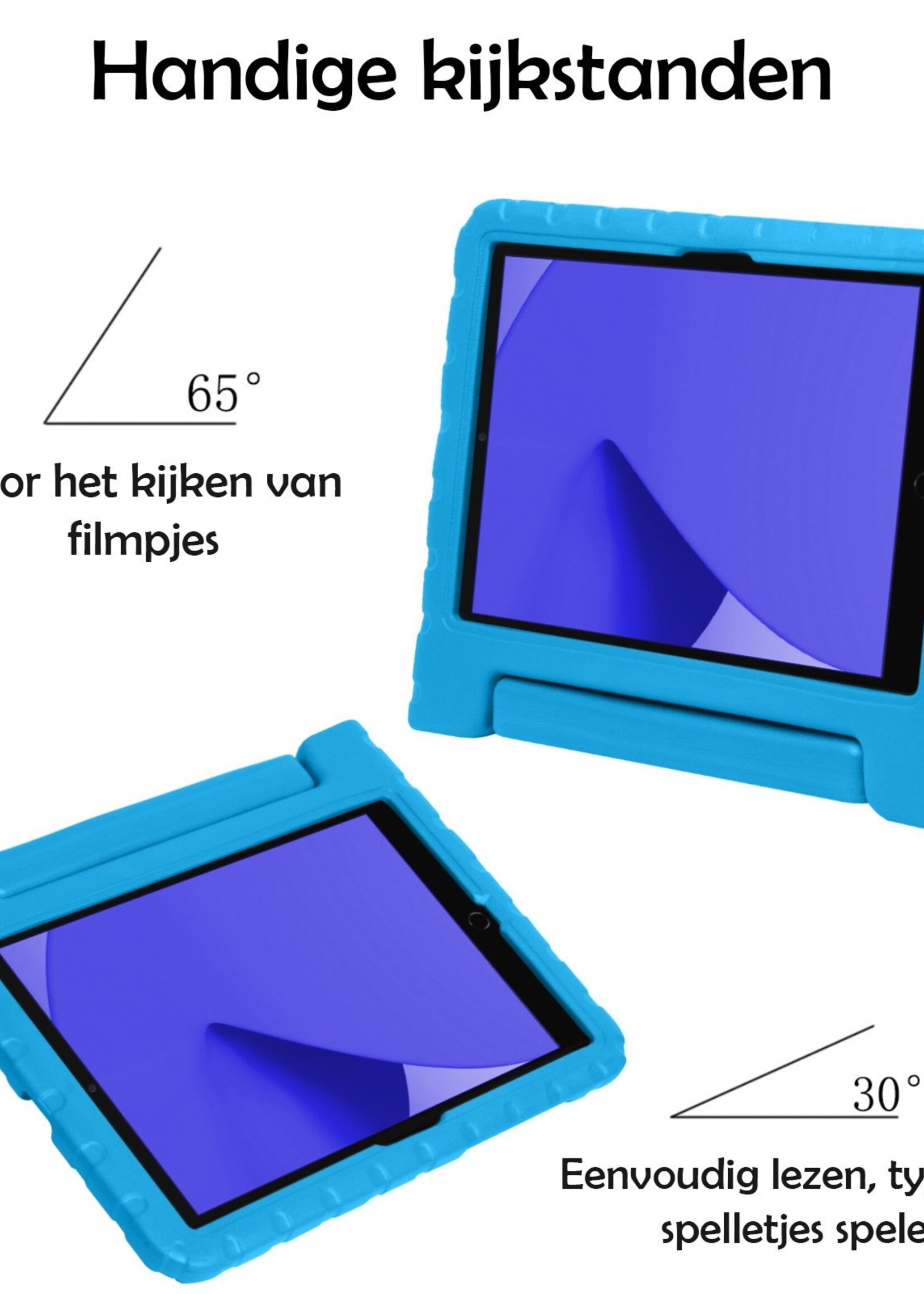 LUQ LUQ iPad 10.2 2019/2020 Kinderhoes Met 2x Screenprotector - Blauw