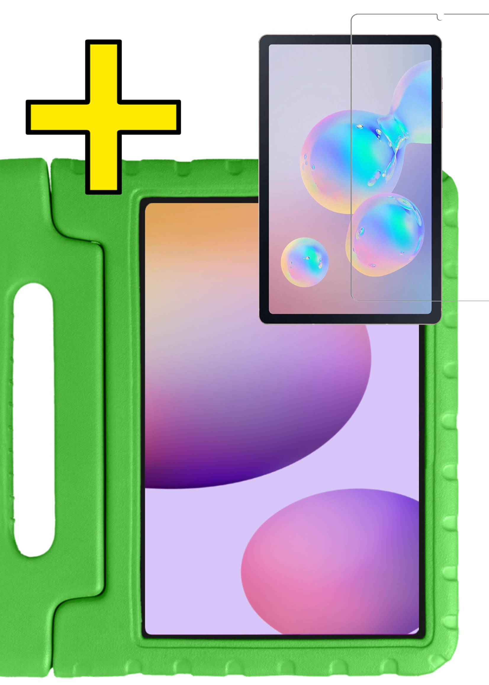 LUQ LUQ Samsung Galaxy Tab S6 Lite Kinderhoes Met Screenprotector - Groen