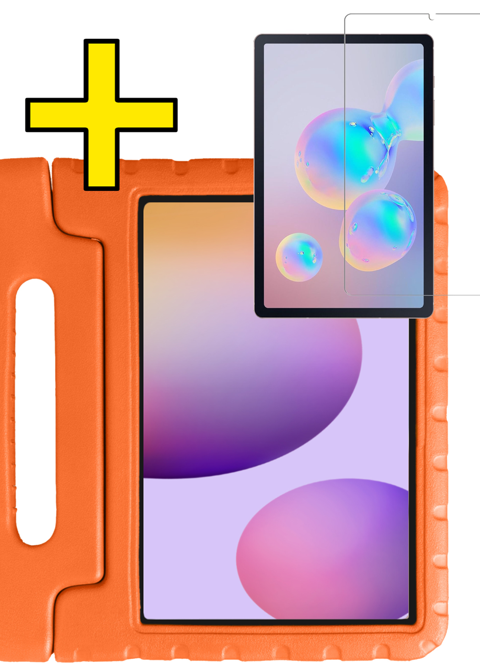 LUQ LUQ Samsung Galaxy Tab S6 Lite Kinderhoes Met Screenprotector - Oranje