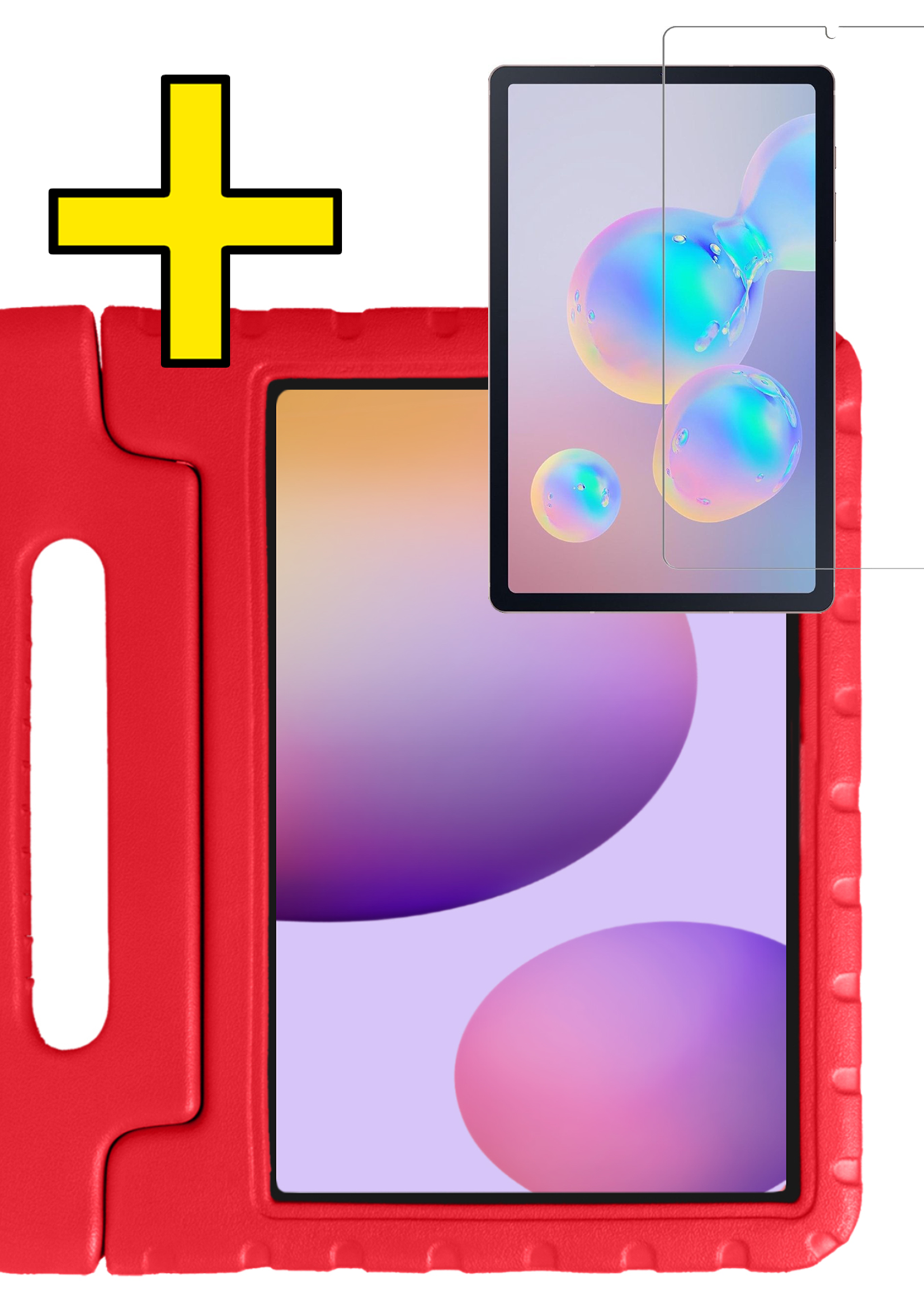 LUQ LUQ Samsung Galaxy Tab S6 Lite Kinderhoes Met Screenprotector - Rood