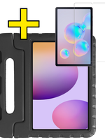 LUQ LUQ Samsung Galaxy Tab S6 Lite Kinderhoes Met Screenprotector - Zwart