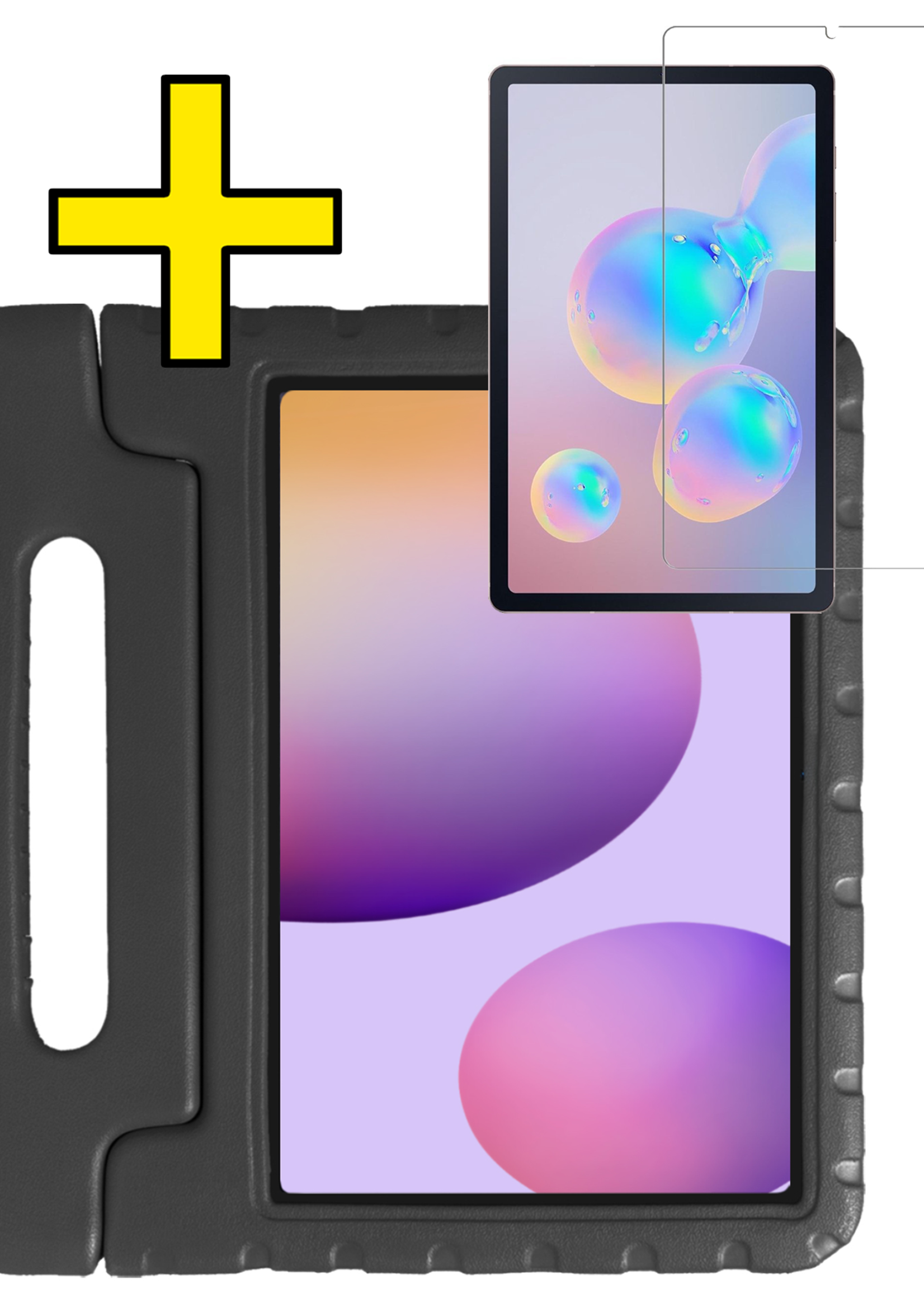 LUQ LUQ Samsung Galaxy Tab S6 Lite Kinderhoes Met Screenprotector - Zwart