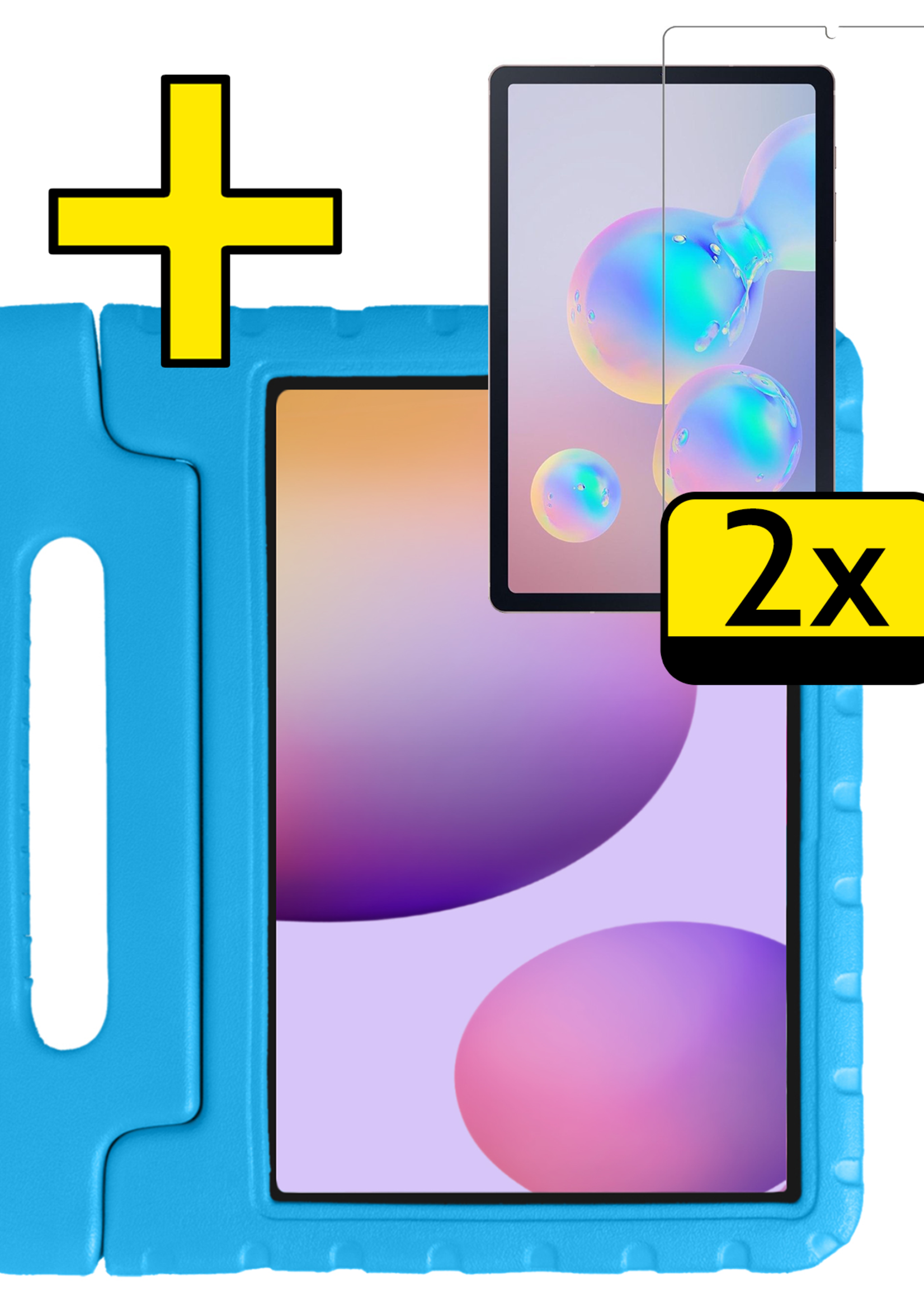 LUQ LUQ Samsung Galaxy Tab S6 Lite Kinderhoes Met 2x Screenprotector - Blauw