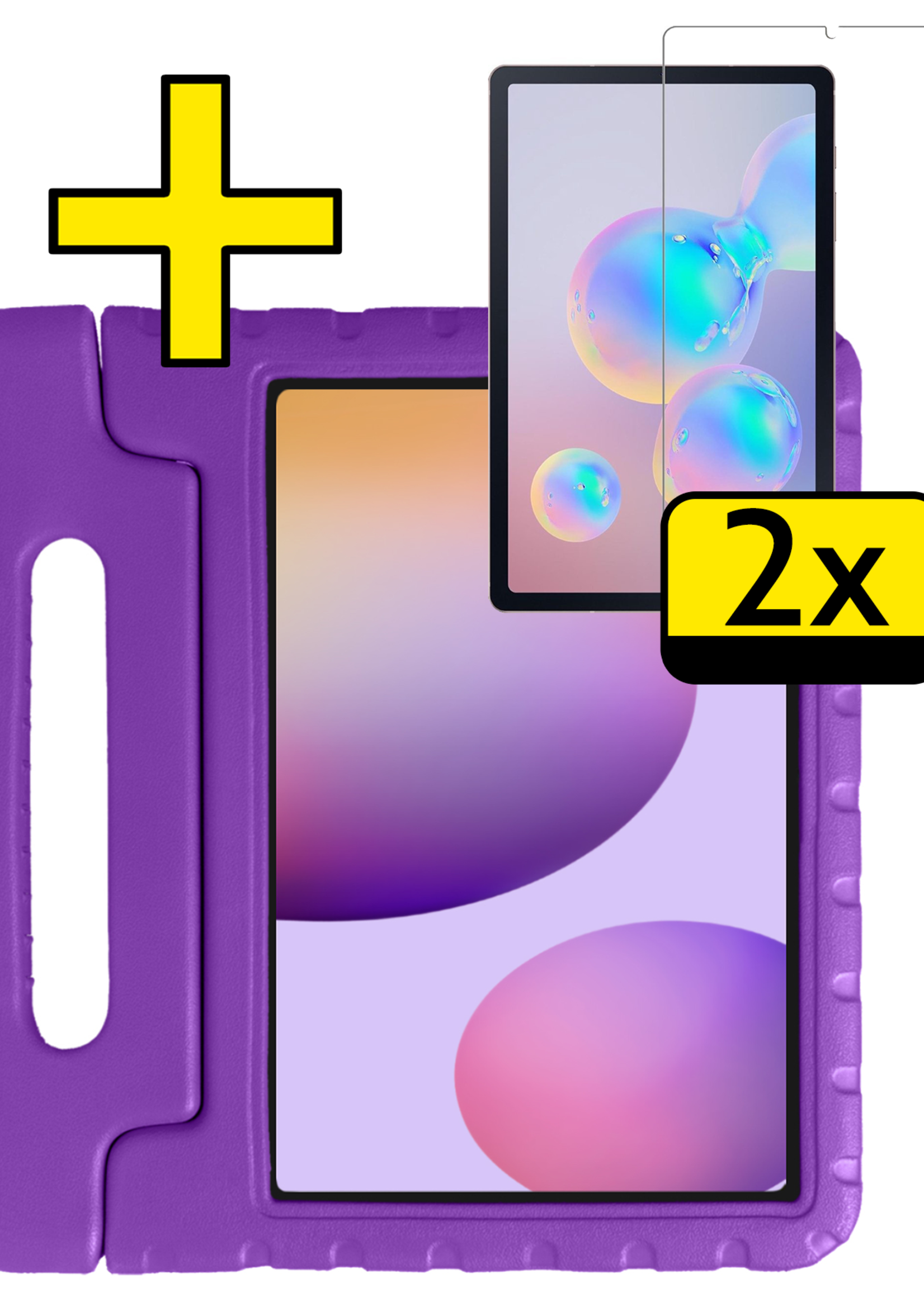 LUQ LUQ Samsung Galaxy Tab S6 Lite Kinderhoes Met 2x Screenprotector - Paars