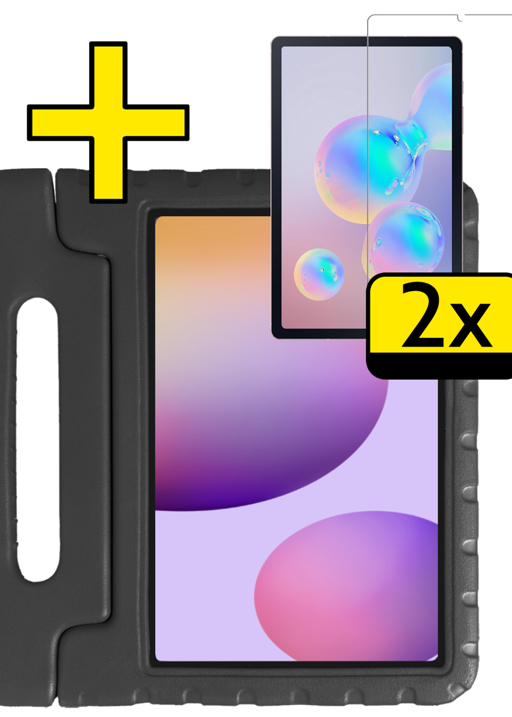 LUQ LUQ Samsung Galaxy Tab S6 Lite Kinderhoes Met 2x Screenprotector - Zwart