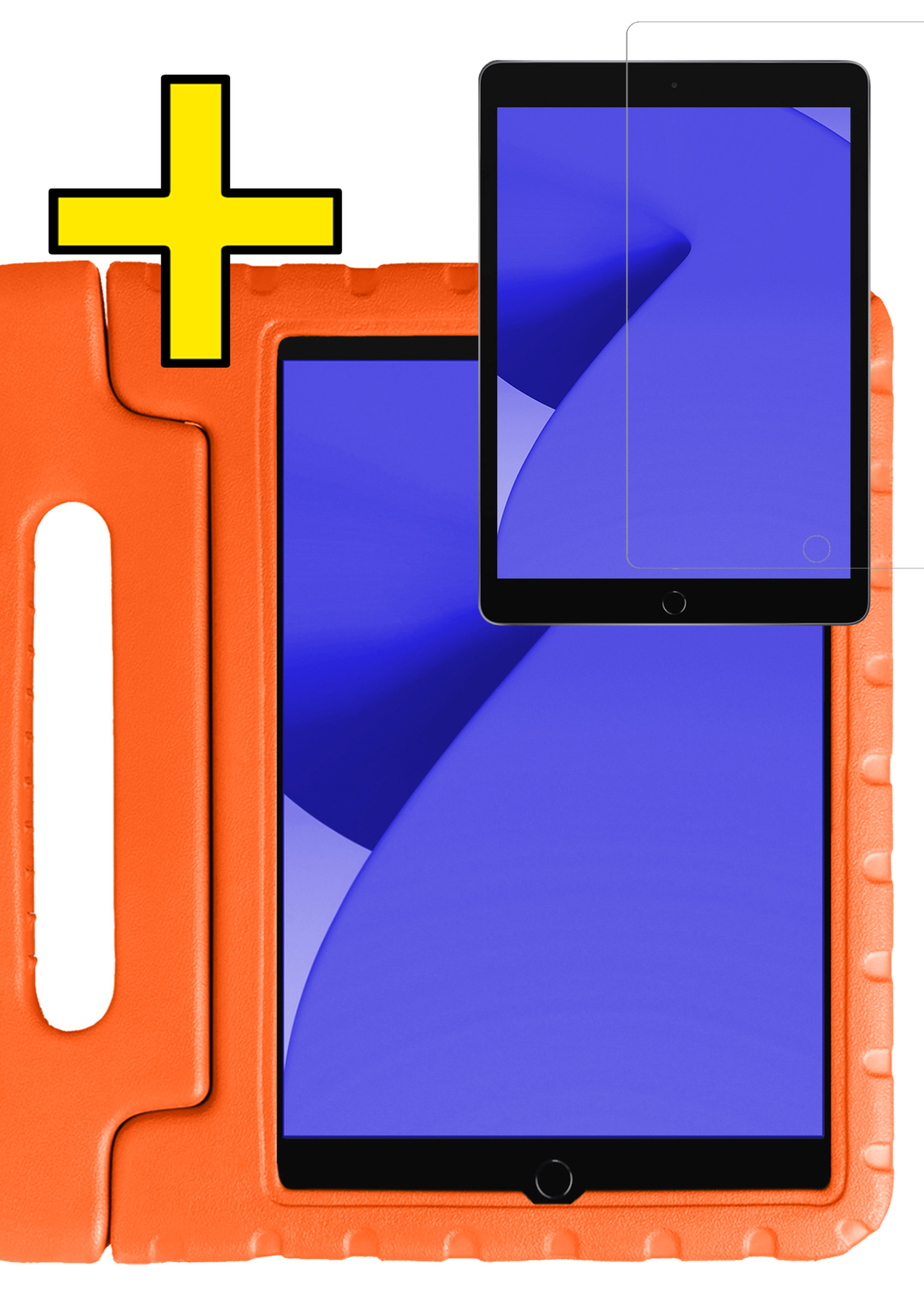 LUQ LUQ iPad 10.2 2019/2020 Kinderhoes Met Screenprotector - Oranje