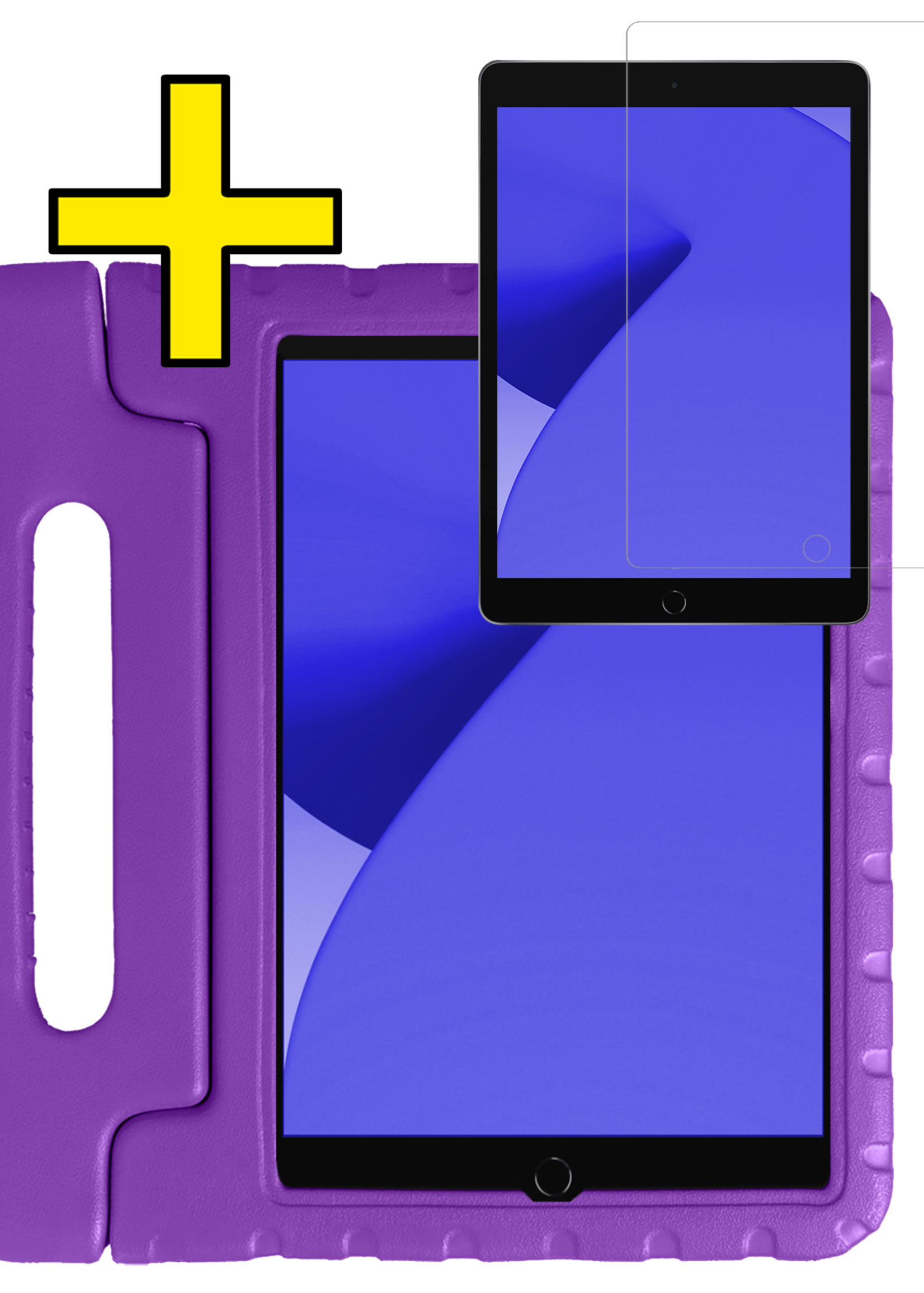 LUQ LUQ iPad 10.2 2019/2020 Kinderhoes Met Screenprotector - Paars