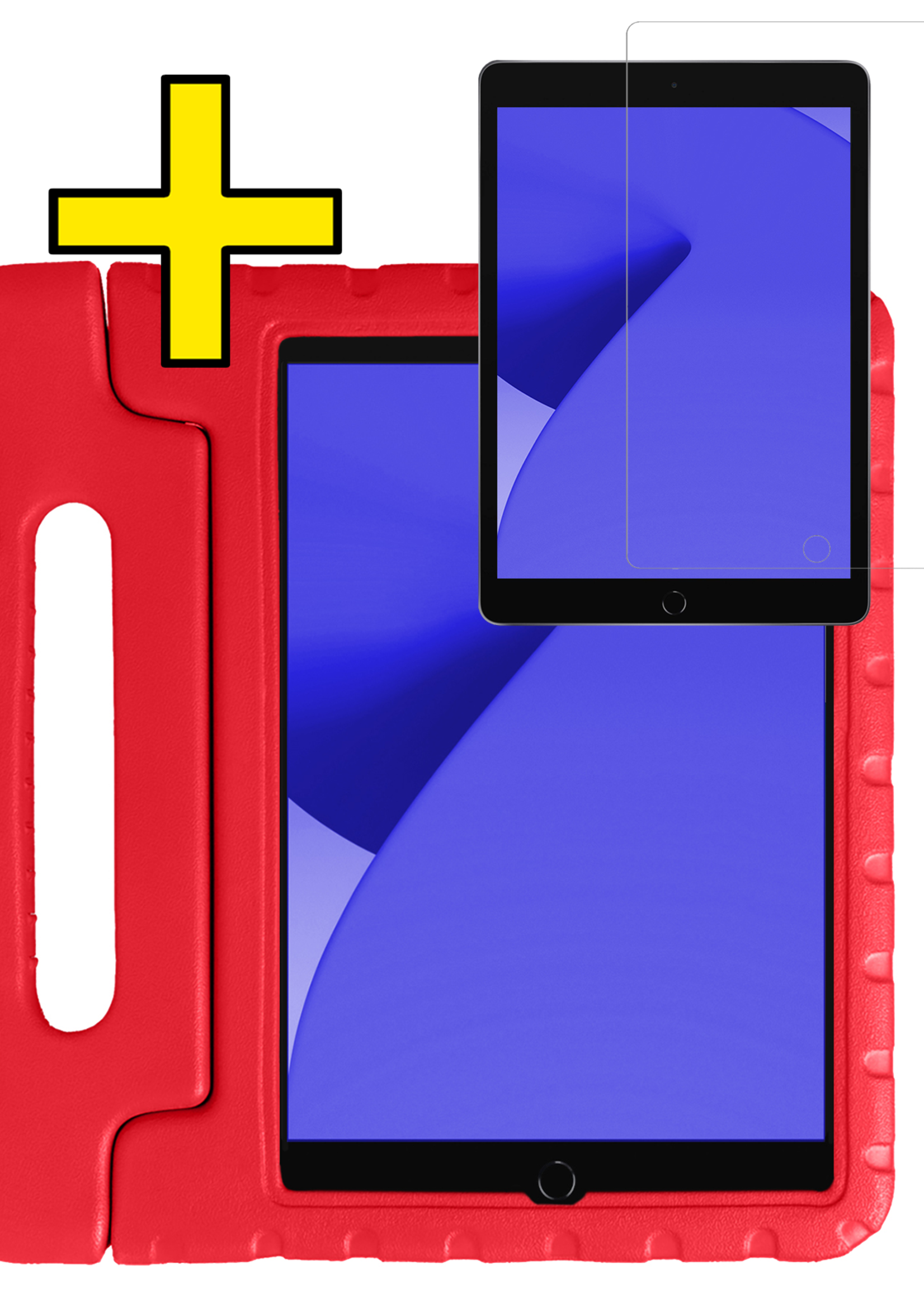 LUQ LUQ iPad 10.2 2019/2020 Kinderhoes Met Screenprotector - Rood