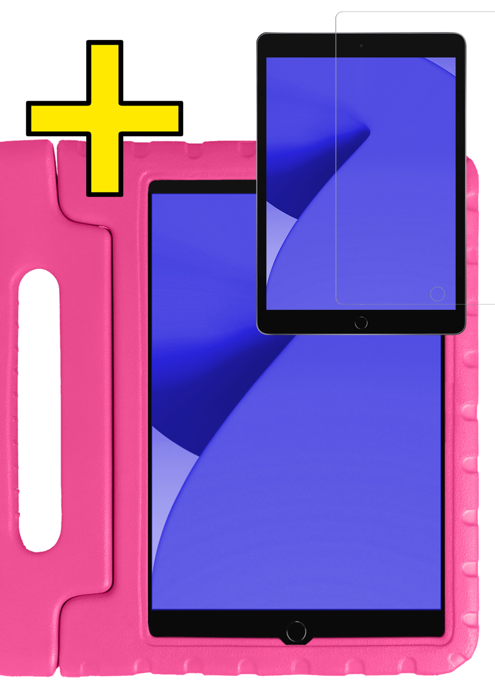 LUQ LUQ iPad 10.2 2019/2020 Kinderhoes Met Screenprotector - Roze