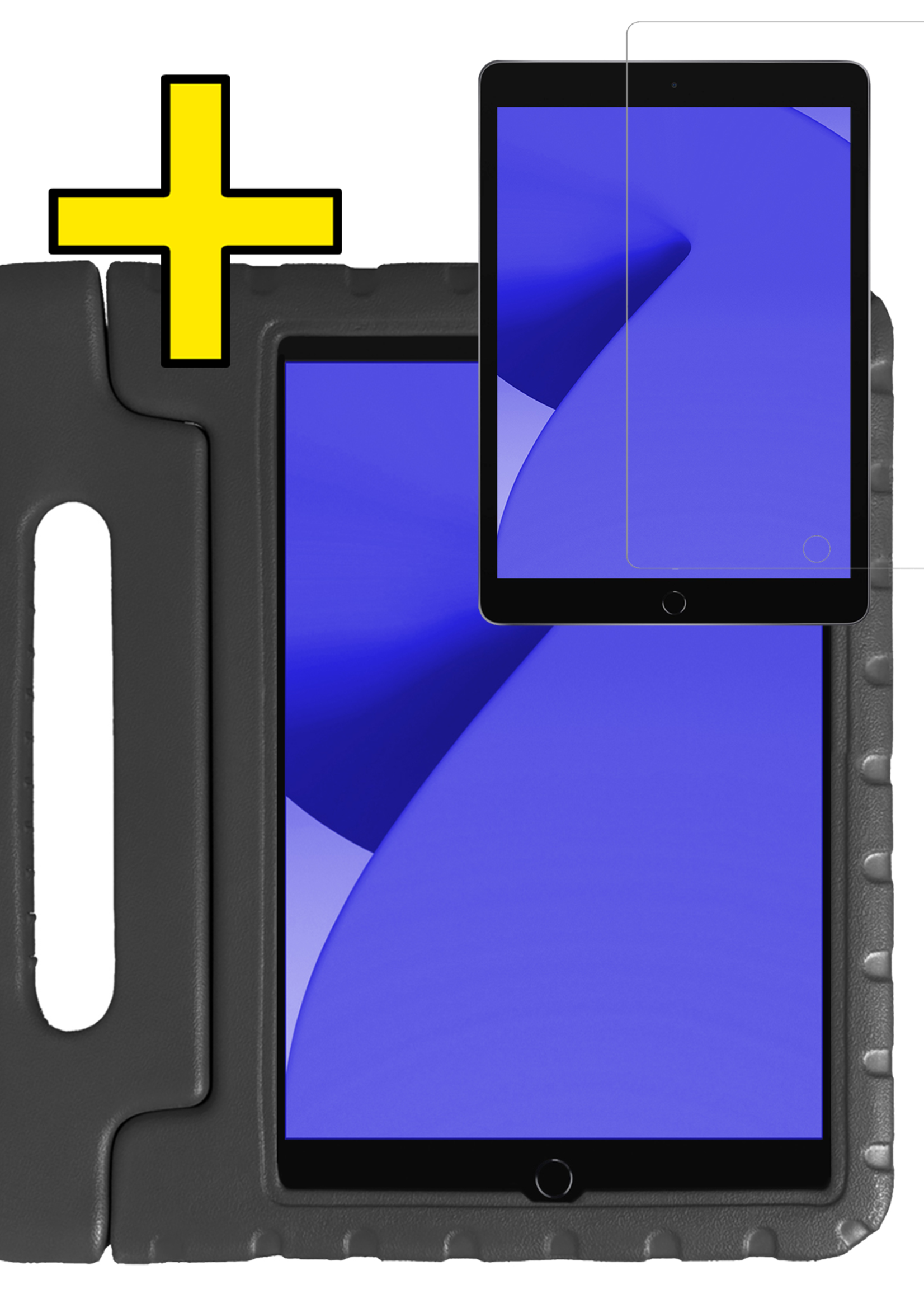 LUQ LUQ iPad 10.2 2019/2020 Kinderhoes Met Screenprotector - Zwart