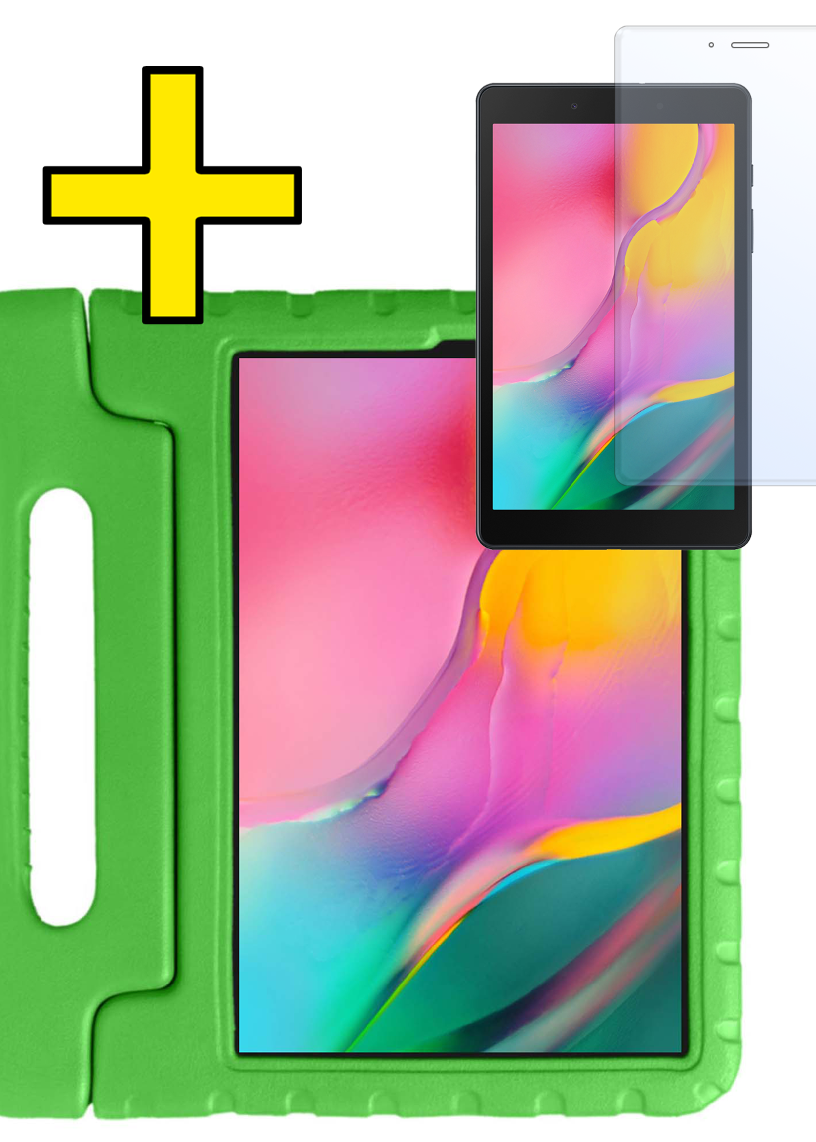 LUQ LUQ Samsung Galaxy Tab A 8.0 2019 (SM-T290 / SM-T295) Kinderhoes Met Screenprotector - Groen