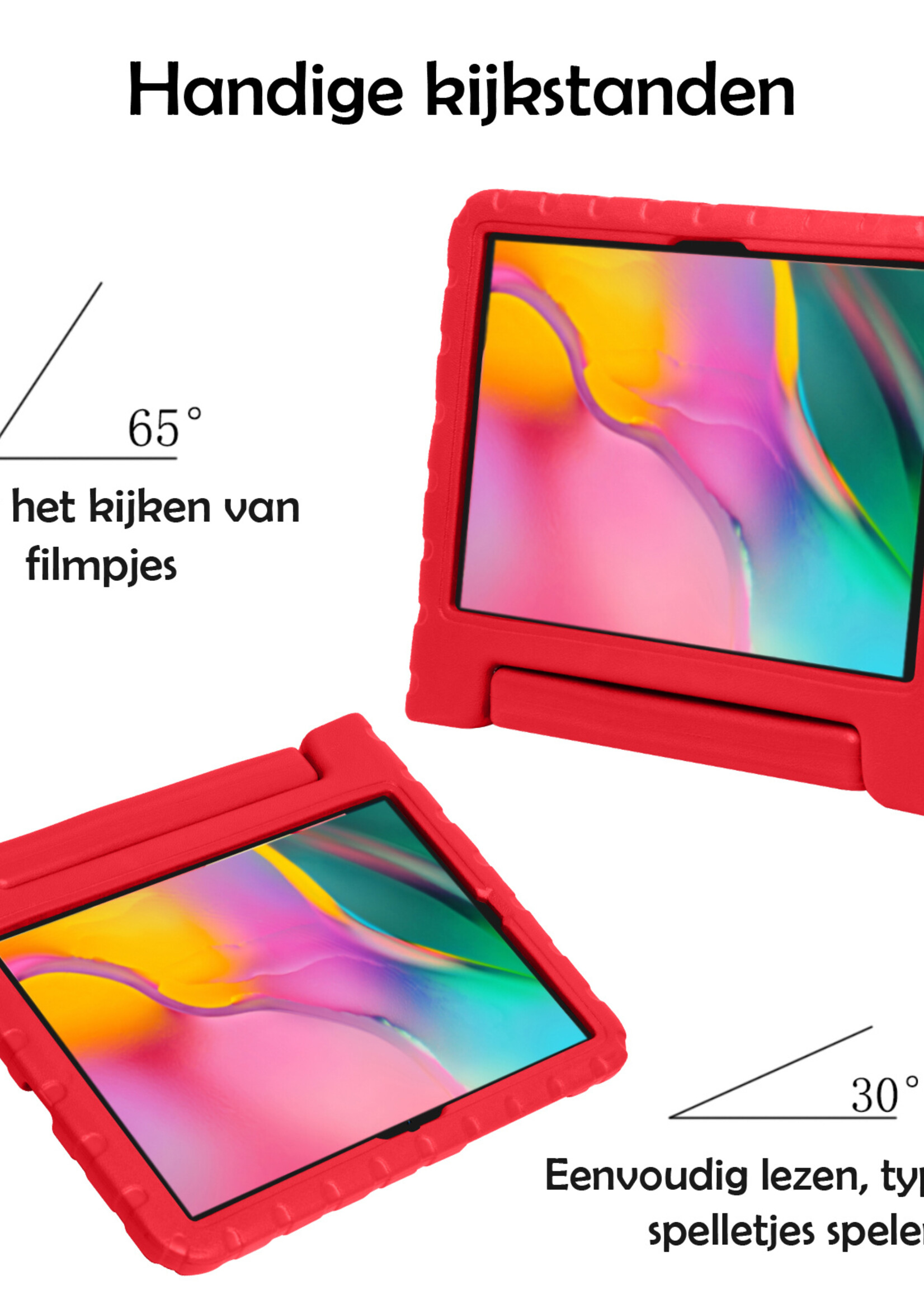 LUQ LUQ Samsung Galaxy Tab A 8.0 2019 (SM-T290 / SM-T295) Kinderhoes Met Screenprotector - Rood