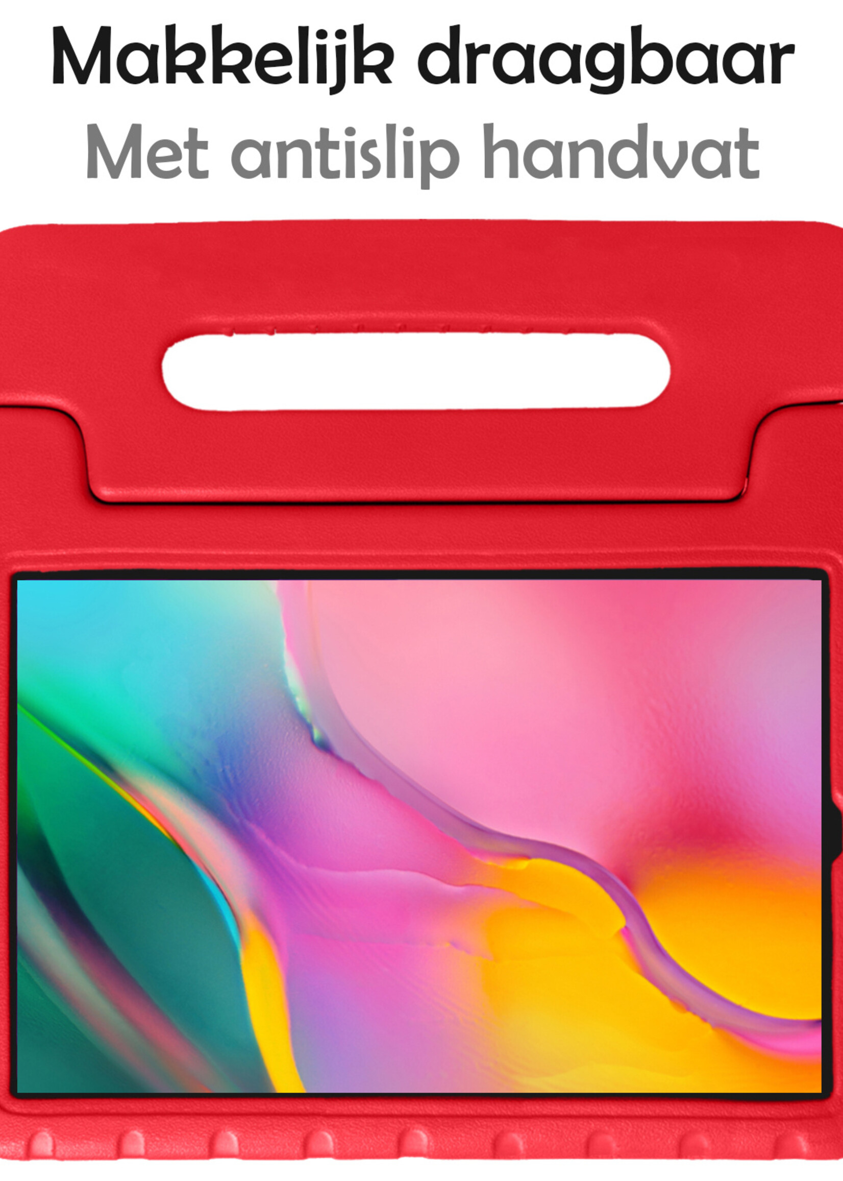 LUQ LUQ Samsung Galaxy Tab A 8.0 2019 (SM-T290 / SM-T295) Kinderhoes Met Screenprotector - Rood