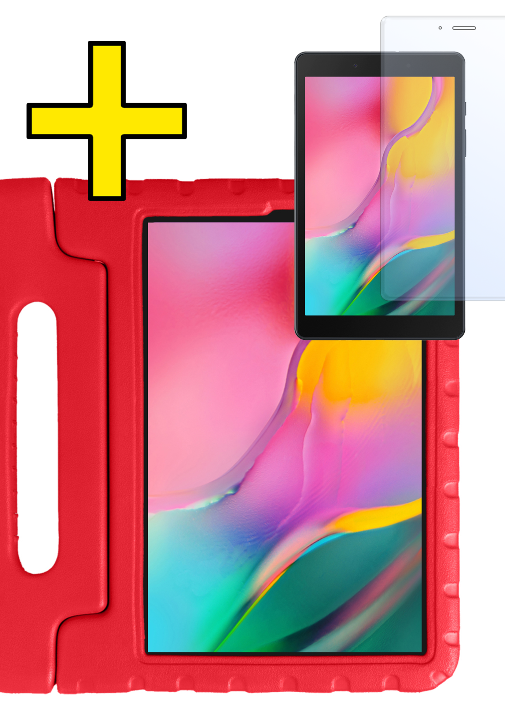 LUQ LUQ Samsung Galaxy Tab A 8.0 2019 (SM-T290 / SM-T295) Kinderhoes Met Screenprotector - Rood