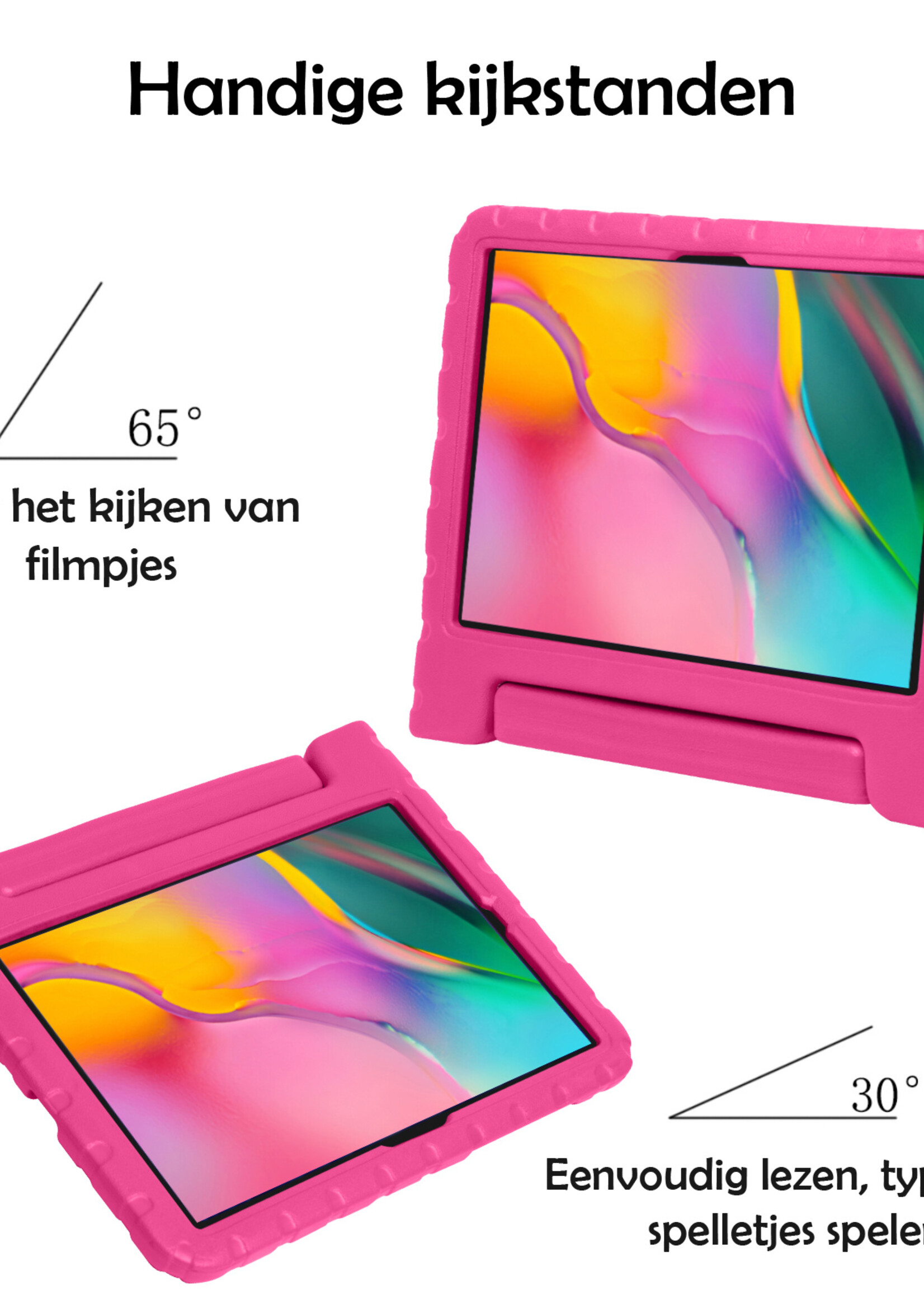 LUQ LUQ Samsung Galaxy Tab A 8.0 2019 (SM-T290 / SM-T295) Kinderhoes Met Screenprotector - Roze