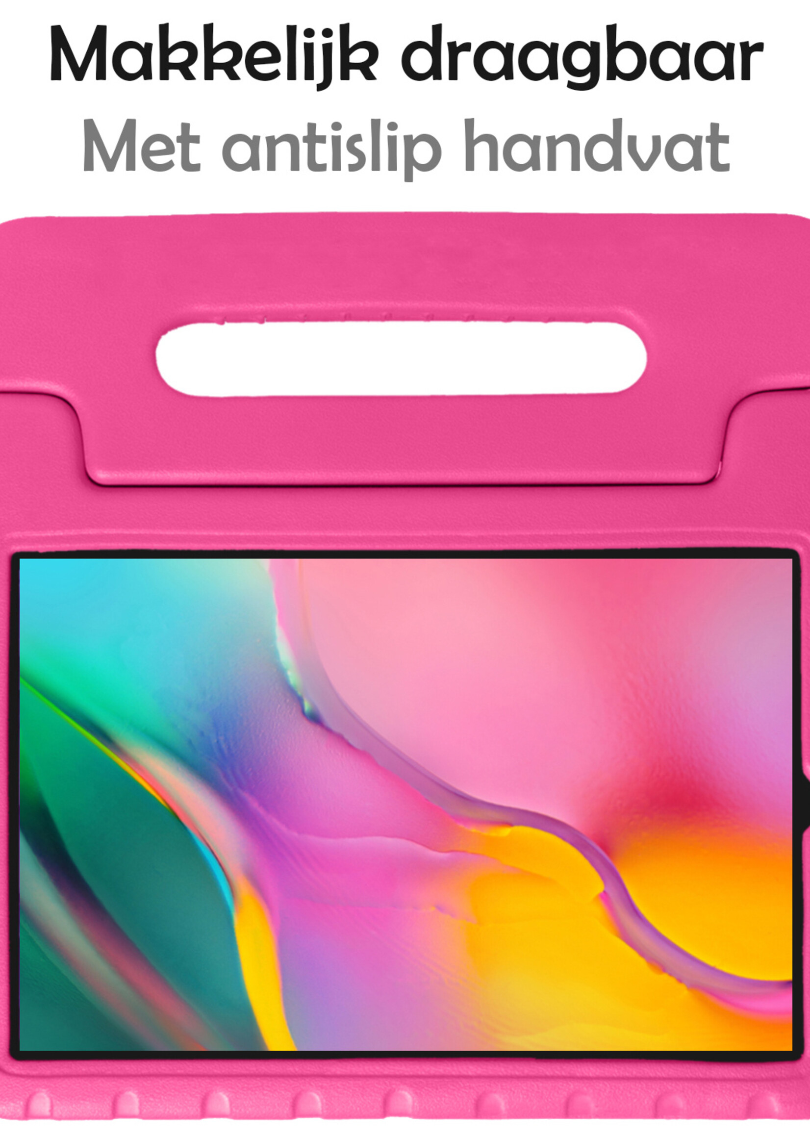 LUQ LUQ Samsung Galaxy Tab A 8.0 2019 (SM-T290 / SM-T295) Kinderhoes Met Screenprotector - Roze