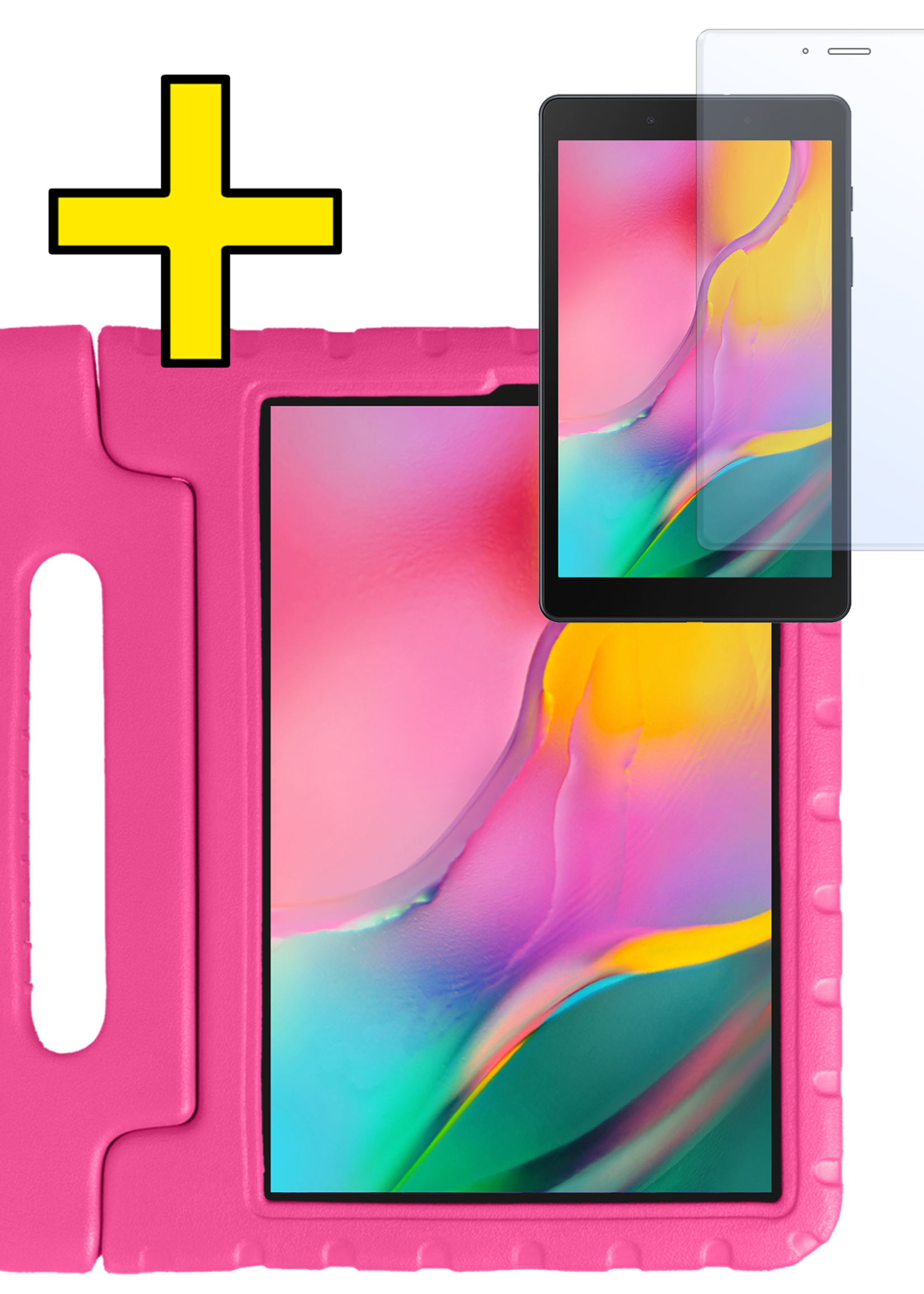 LUQ LUQ Samsung Galaxy Tab A 8.0 2019 (SM-T290 / SM-T295) Kinderhoes Met Screenprotector - Roze