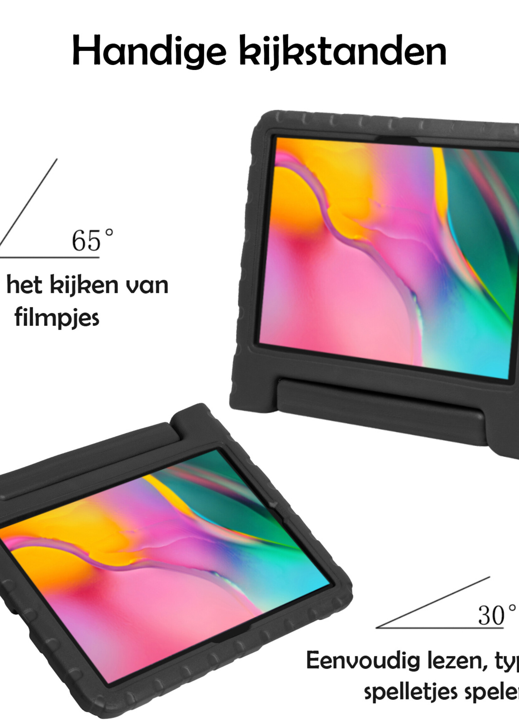 LUQ LUQ Samsung Galaxy Tab A 8.0 2019 (SM-T290 / SM-T295) Kinderhoes Met Screenprotector - Zwart