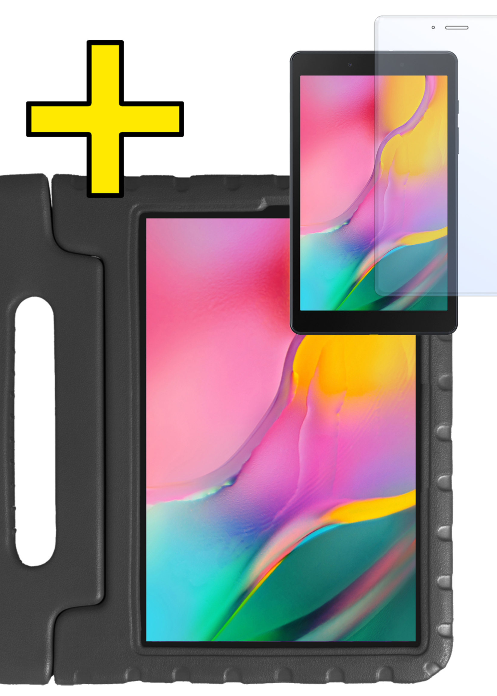 LUQ LUQ Samsung Galaxy Tab A 8.0 2019 (SM-T290 / SM-T295) Kinderhoes Met Screenprotector - Zwart