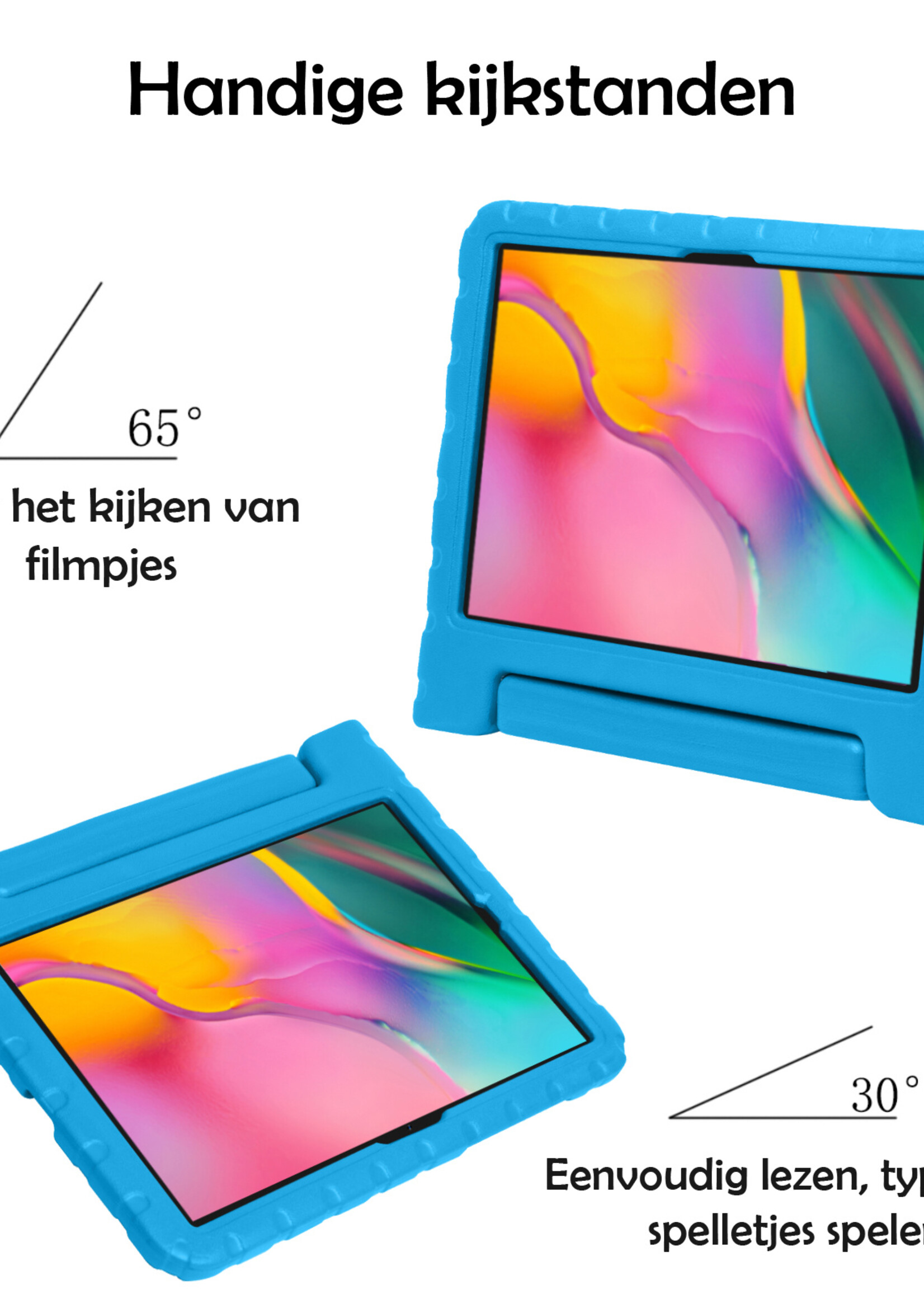LUQ LUQ Samsung Galaxy Tab A 8.0 2019 (SM-T290 / SM-T295) Kinderhoes Met 2x Screenprotector - Blauw