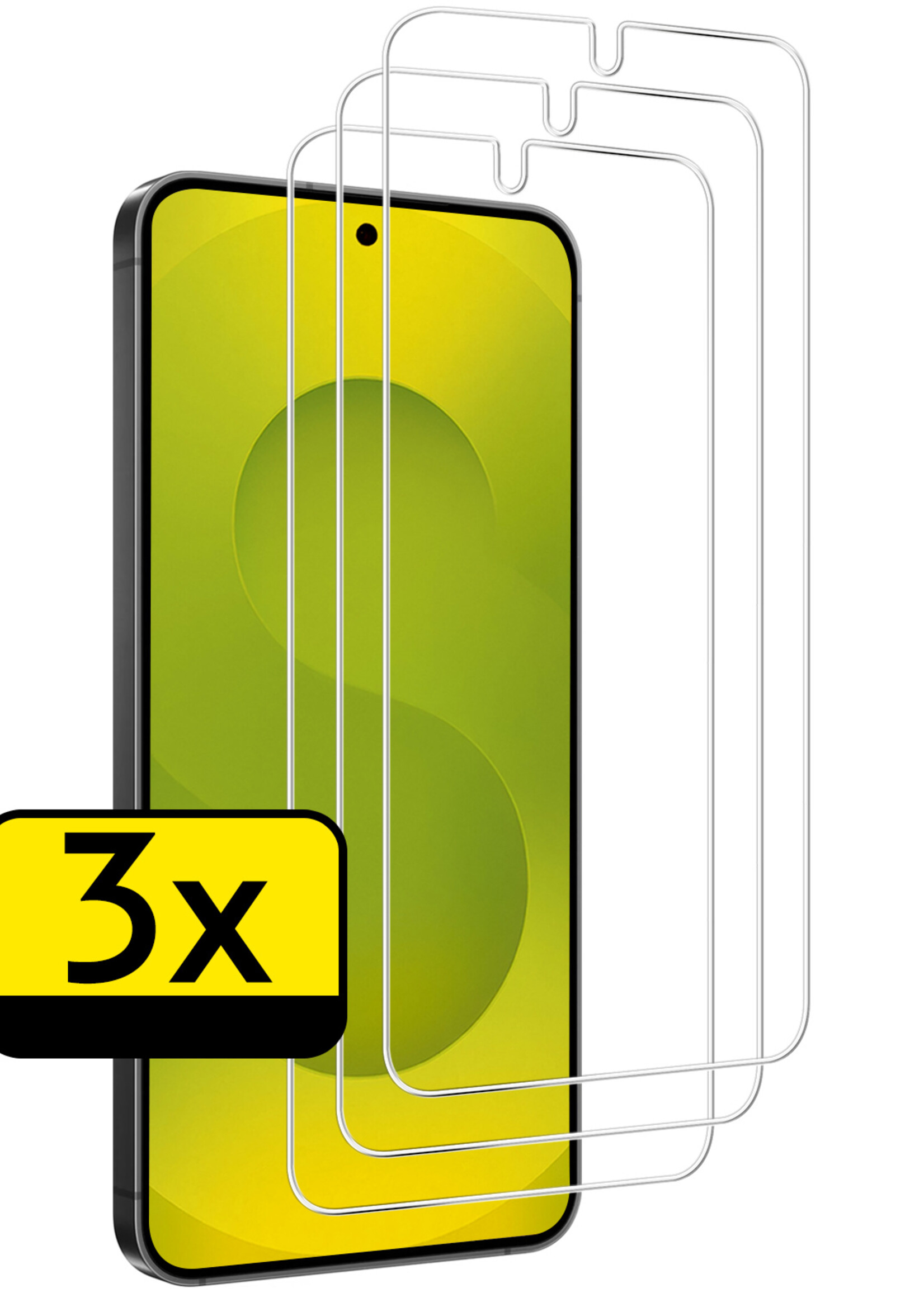 LUQ LUQ Samsung Galaxy S25 Screenprotector Glas - 3 PACK