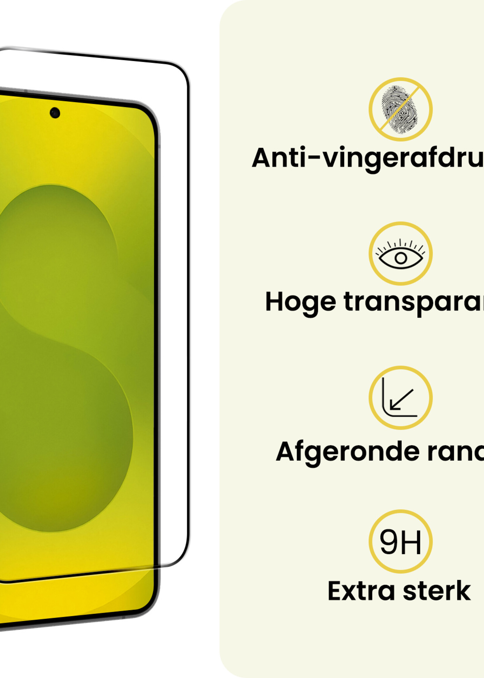 LUQ LUQ Samsung Galaxy S25 Screenprotector Glas Full Cover - 2 PACK