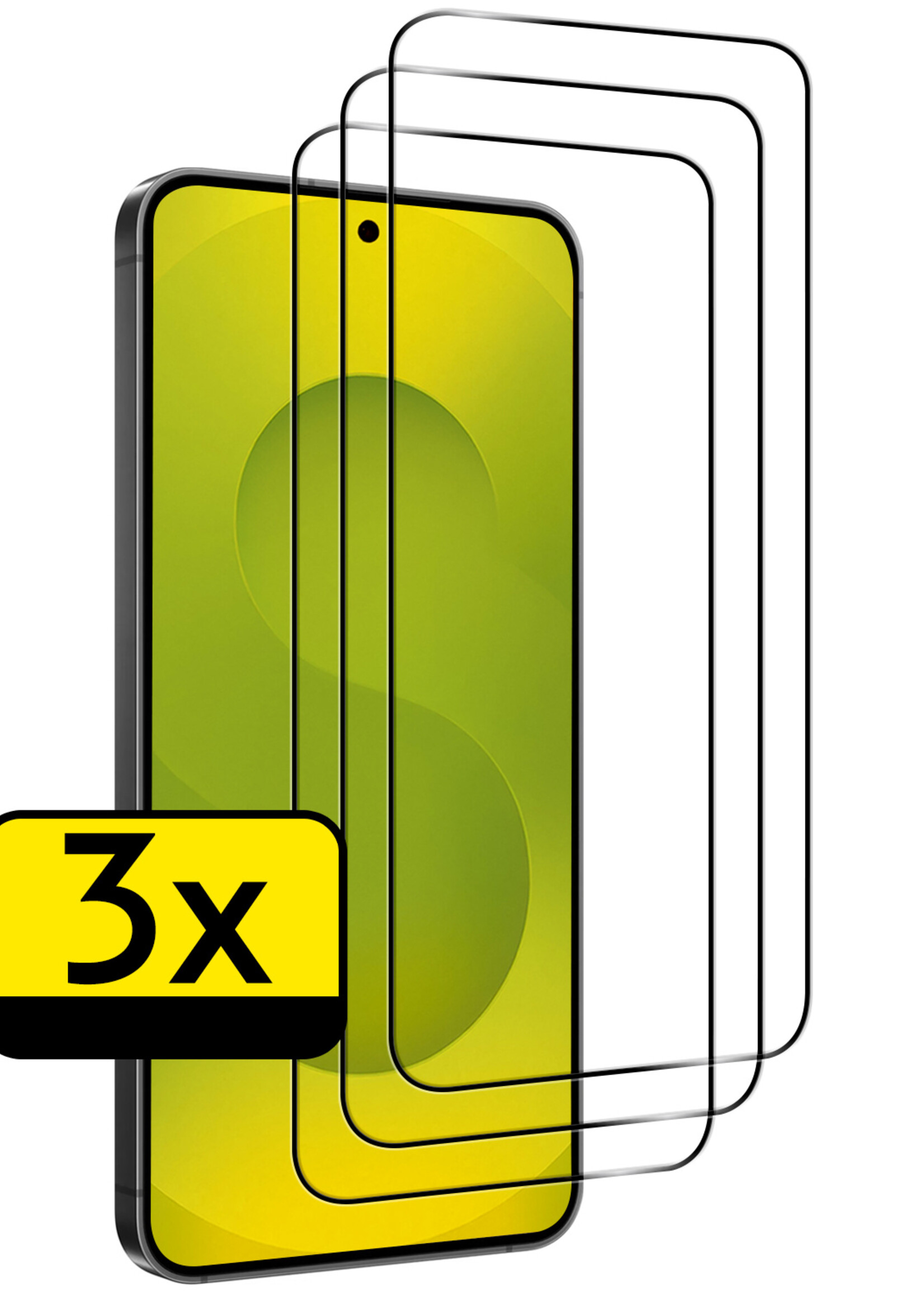 LUQ LUQ Samsung Galaxy S25 Screenprotector Glas Full Cover - 3 PACK