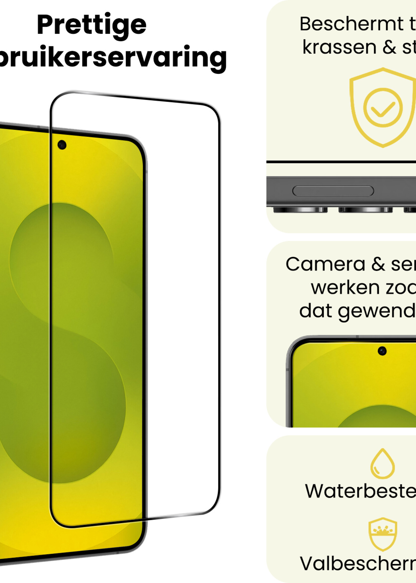 LUQ LUQ Samsung Galaxy S25 Plus Screenprotector Glas Full Cover