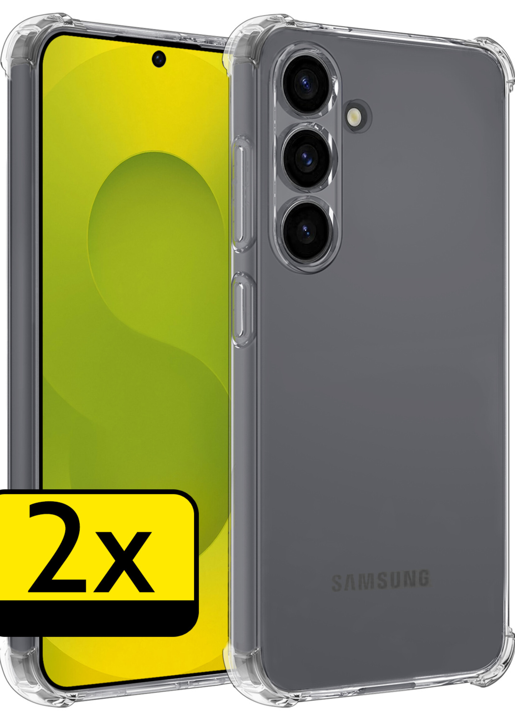 LUQ LUQ Samsung Galaxy S25 Hoesje Shockproof - Transparant - 2 PACK