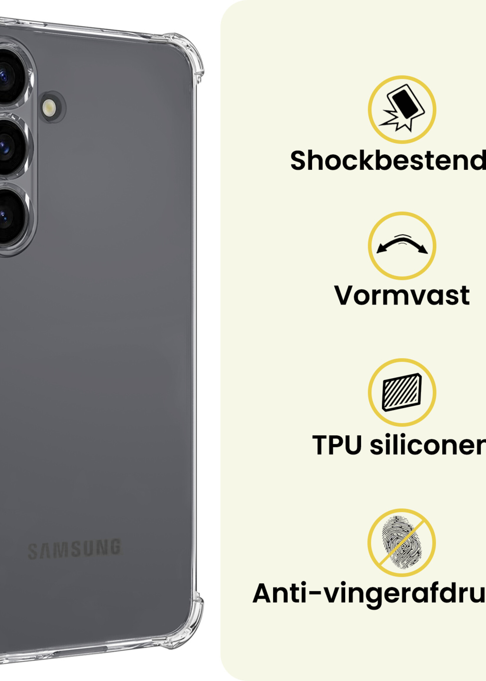 LUQ LUQ Samsung Galaxy S25 Hoesje Shockproof - Transparant - 2 PACK