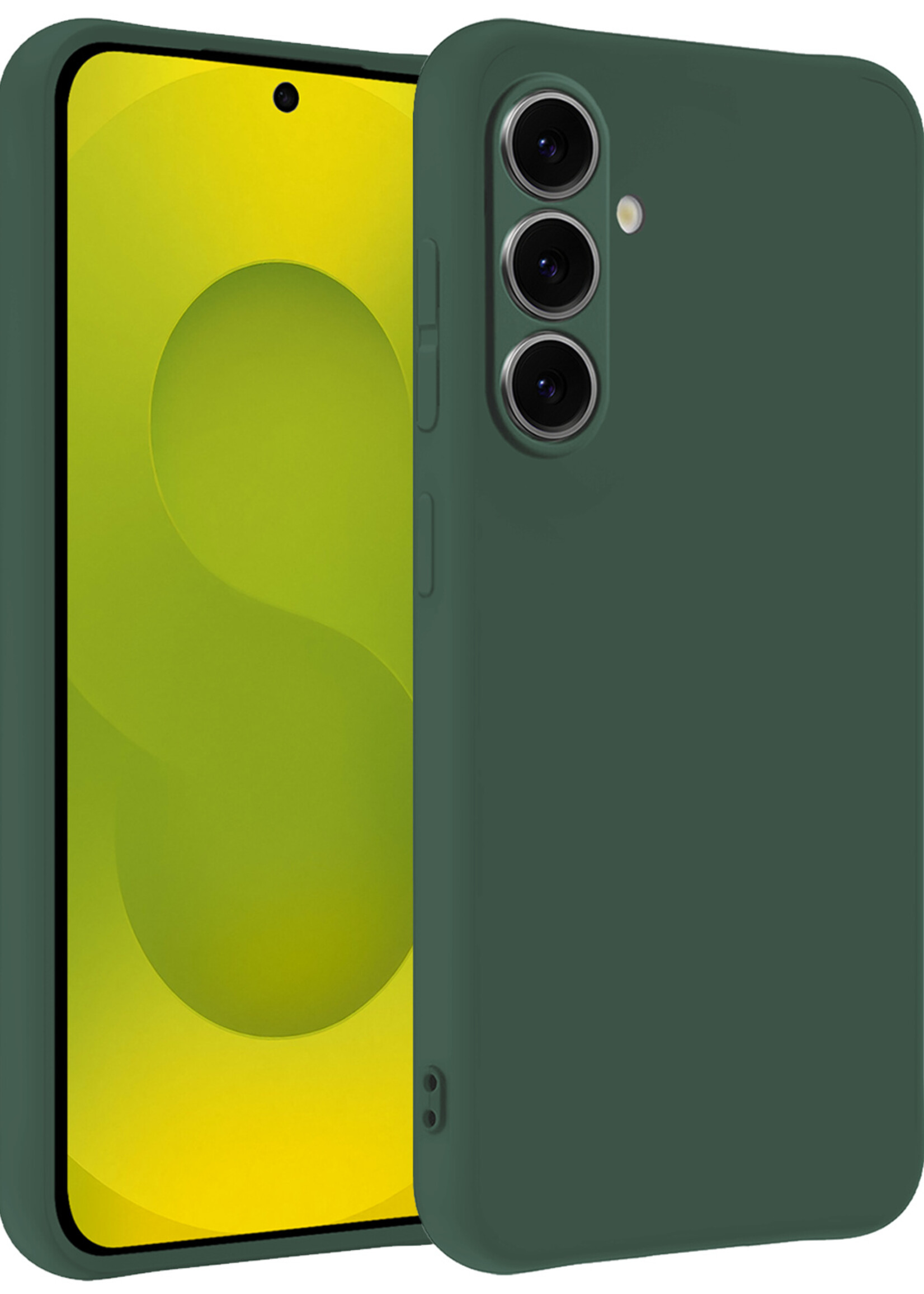 LUQ LUQ Samsung Galaxy S25 Hoesje Siliconen - Donkergroen