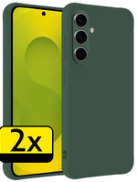 LUQ LUQ Samsung Galaxy S25 Hoesje Siliconen - Donkergroen - 2 PACK