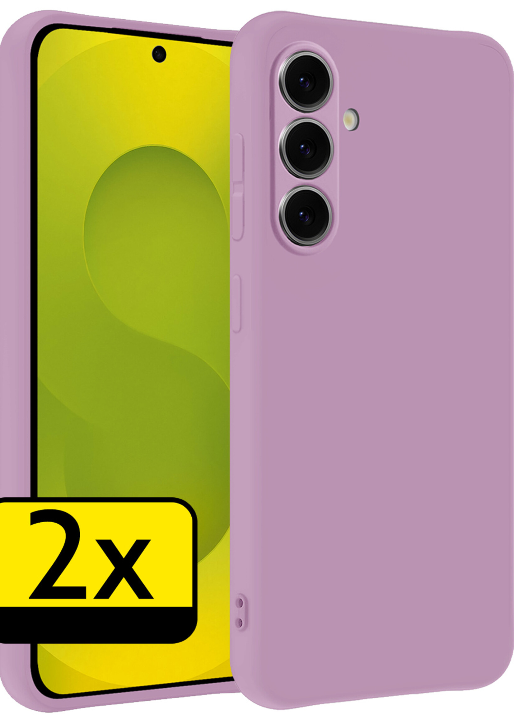 LUQ LUQ Samsung Galaxy S25 Hoesje Siliconen - Lila - 2 PACK