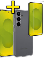 LUQ LUQ Samsung Galaxy S25 Hoesje Siliconen Met Screenprotector - Transparant