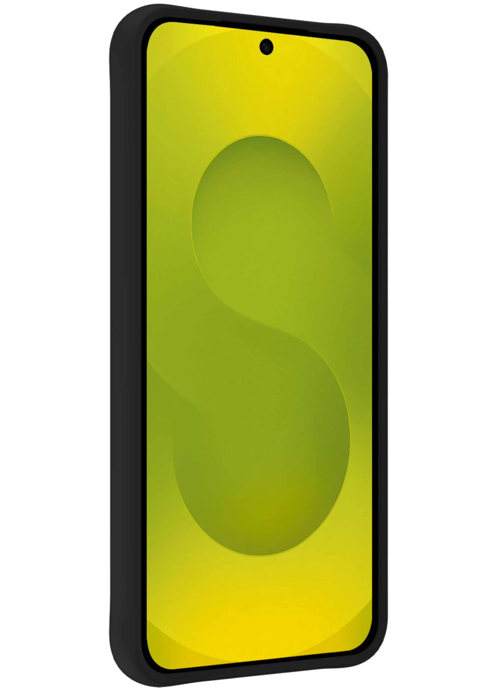 LUQ LUQ Samsung Galaxy S25 Hoesje Siliconen Met Screenprotector - Zwart